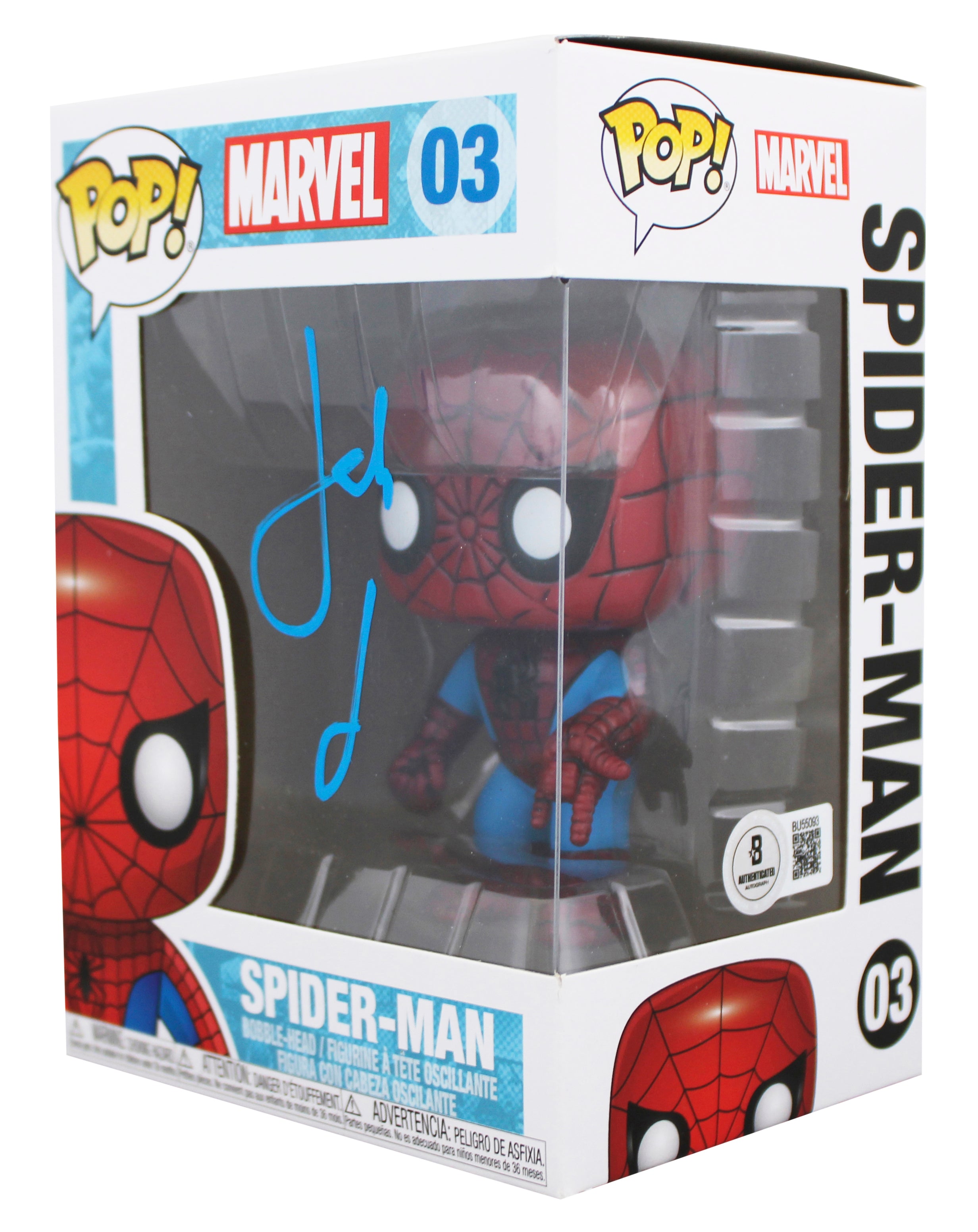 Jake Johnson Signed Marvel Spider-Man #3 Funko Pop Vinyl Figure BAS #BU55093
