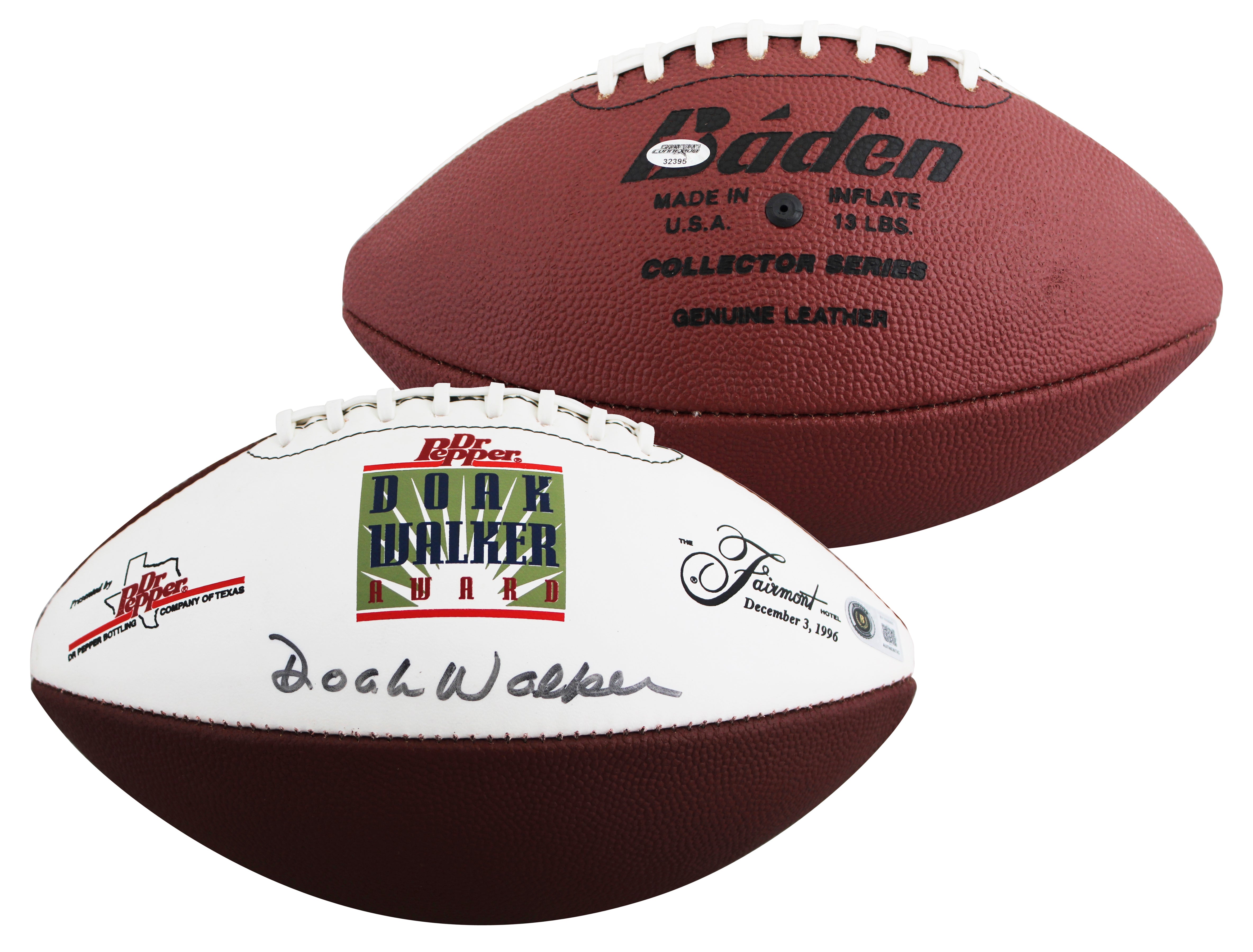 Doak Walker Authentic Signed Baden White Panel Logo Football BAS #BY103585