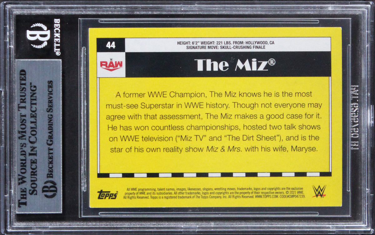 Mike "The Miz" Mizanin Signed 2021 Topps Heritage WWE RF #44 Card BAS Slabbed