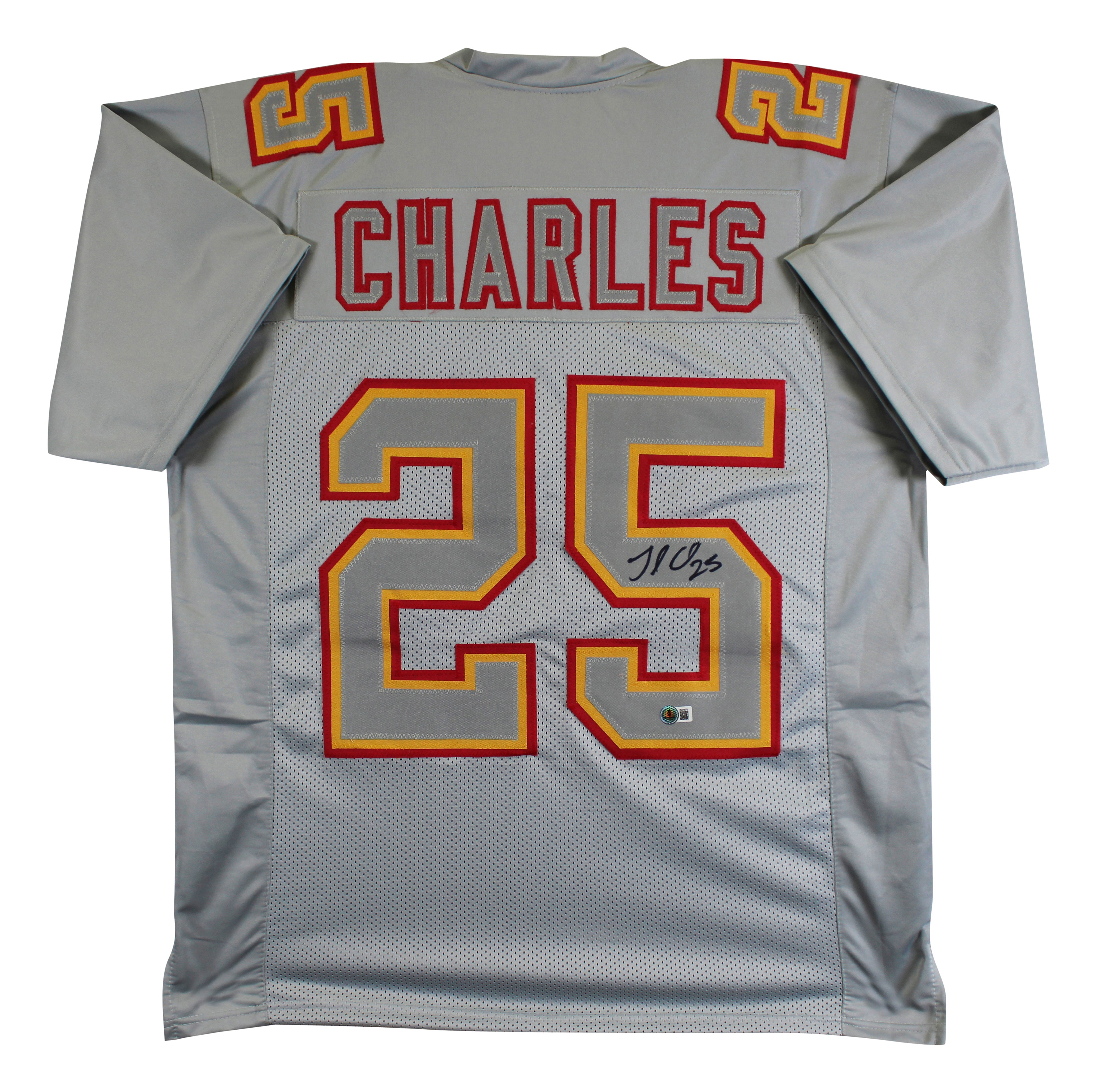 Jamaal Charles Authentic Signed Grey Pro Style Jersey Autographed BAS Witnessed