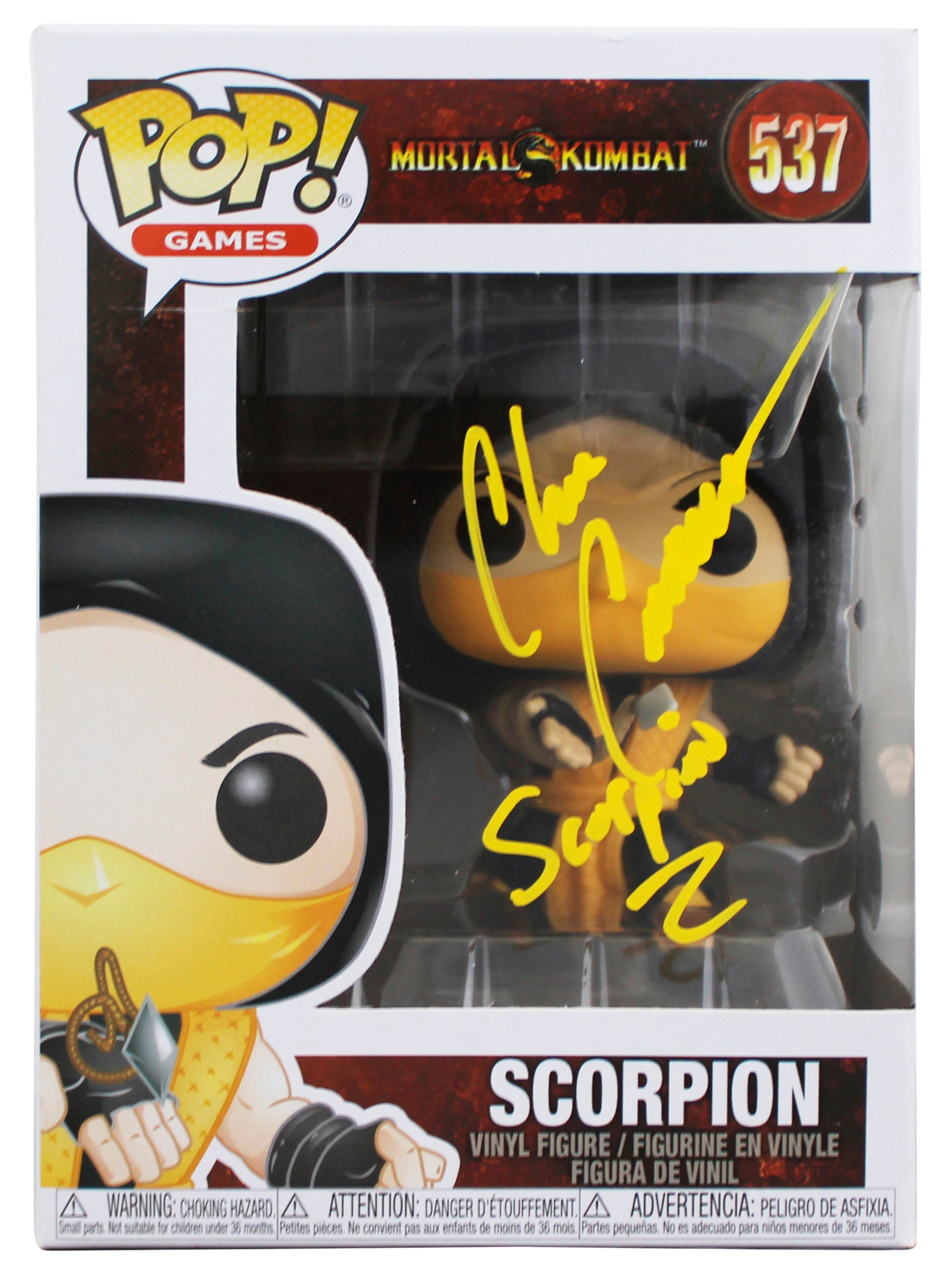 Chris Casamassa Signed Mortal Kombat Scorpion #537 Funko Pop Vinyl Figure BAS
