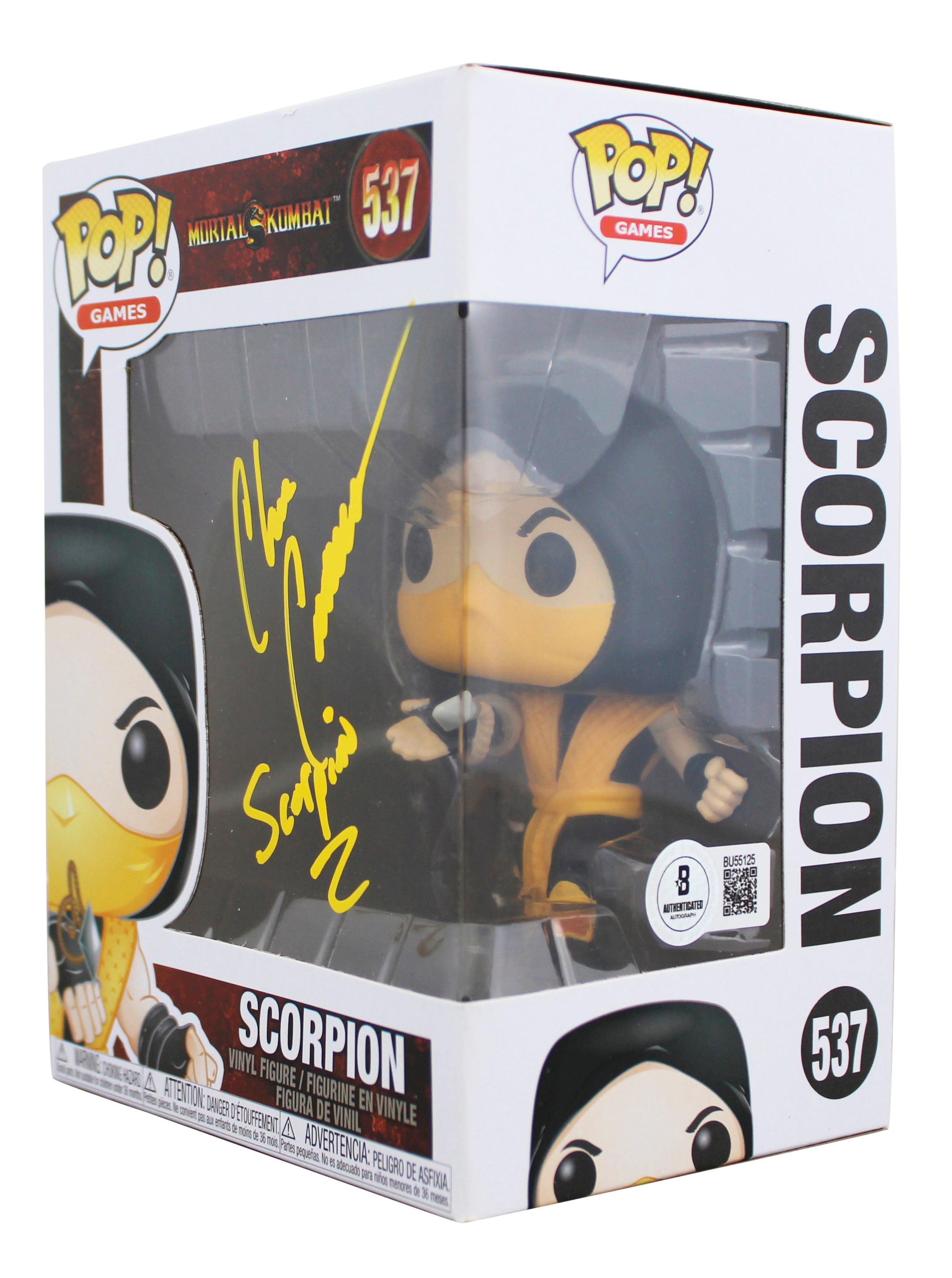 Chris Casamassa Signed Mortal Kombat Scorpion #537 Funko Pop Vinyl Figure BAS