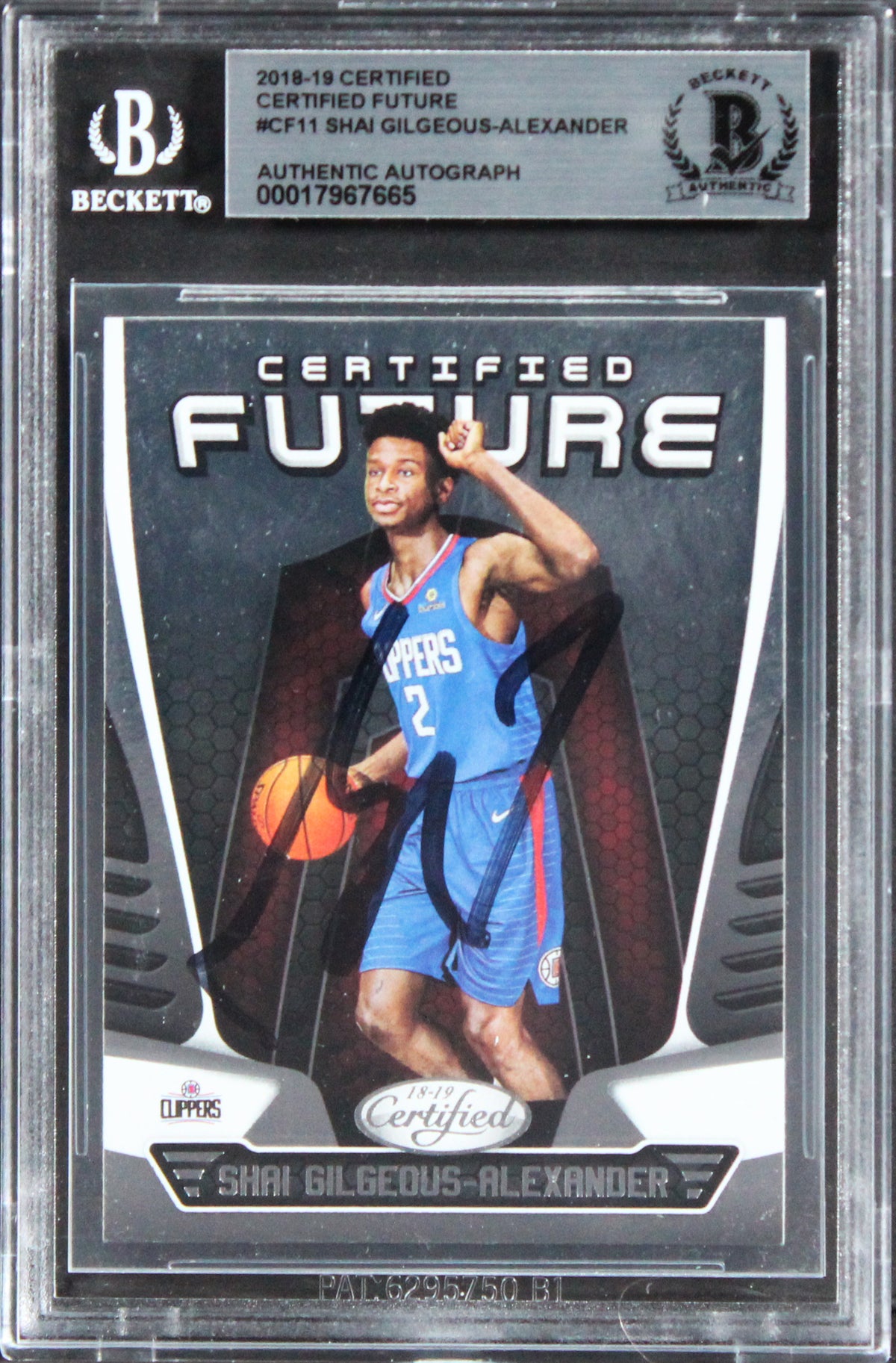 Shai Gilgeous-Alexander Signed 2018 Certified CF #CF11 Rookie Card BAS Slabbed