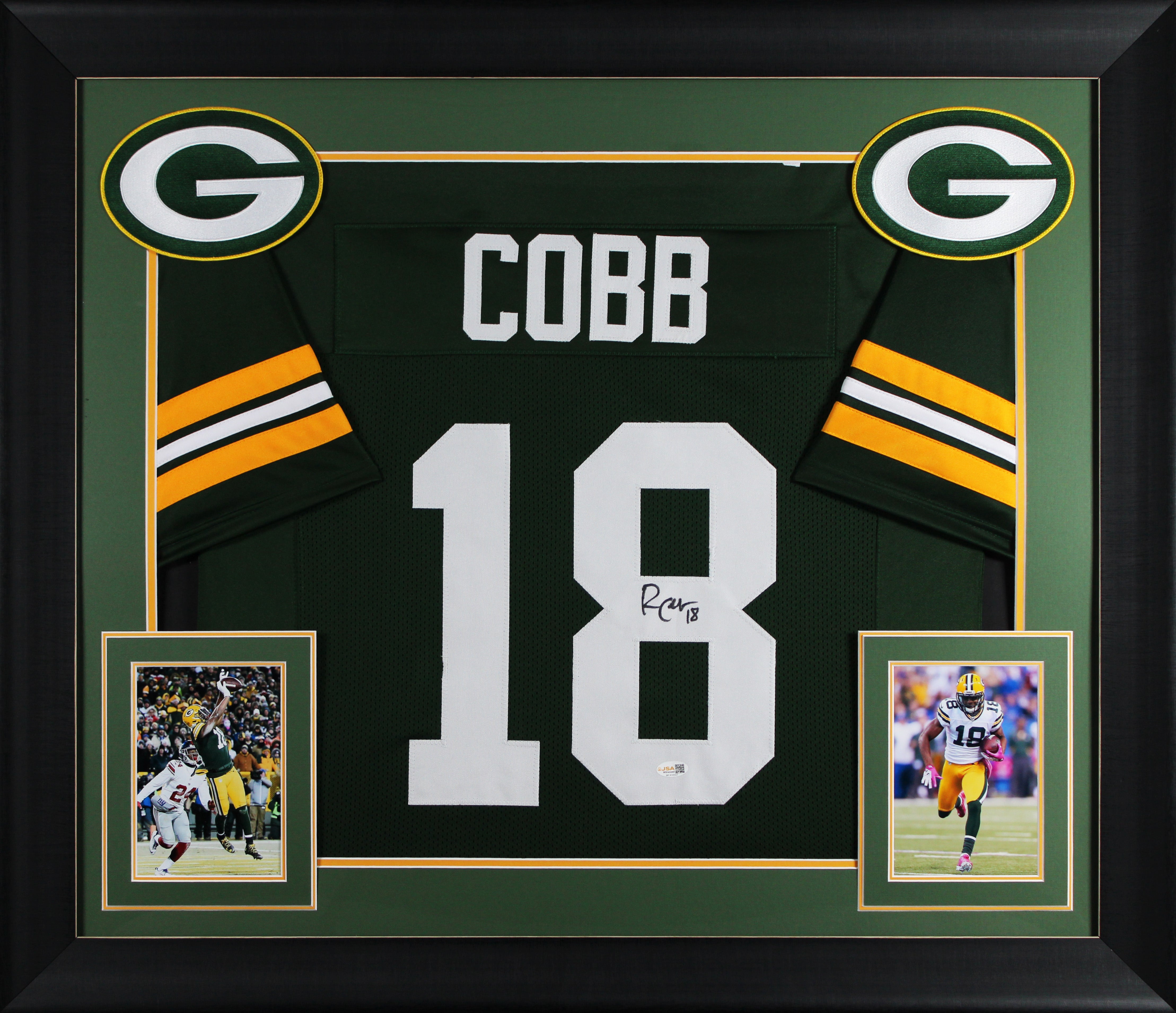 Randall Cobb Authentic Signed Green Pro Style Framed Jersey BAS Witnessed
