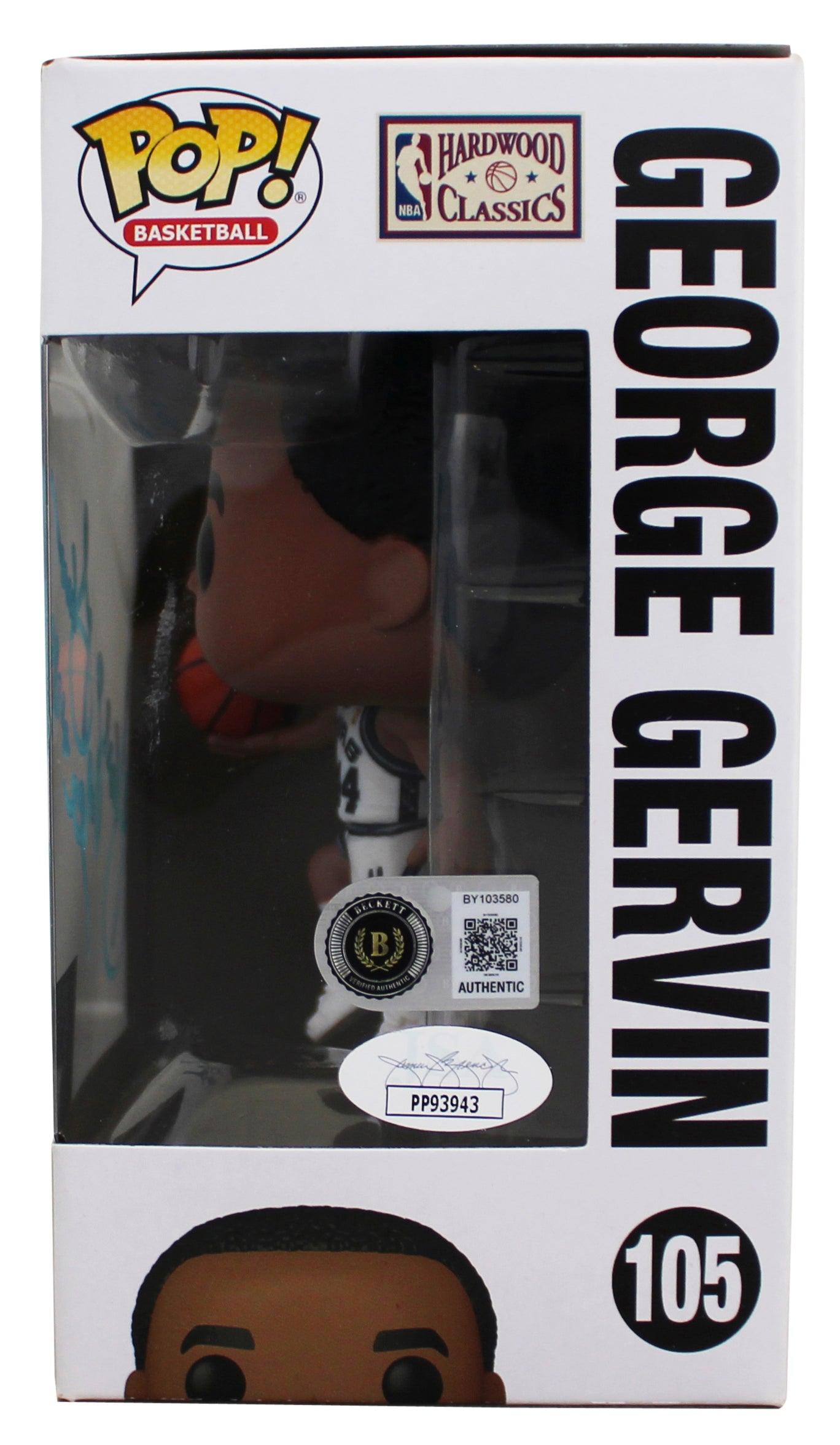 Spurs George Gervin Authentic Signed #105 Funko Pop Vinyl Figure BAS #BY103580