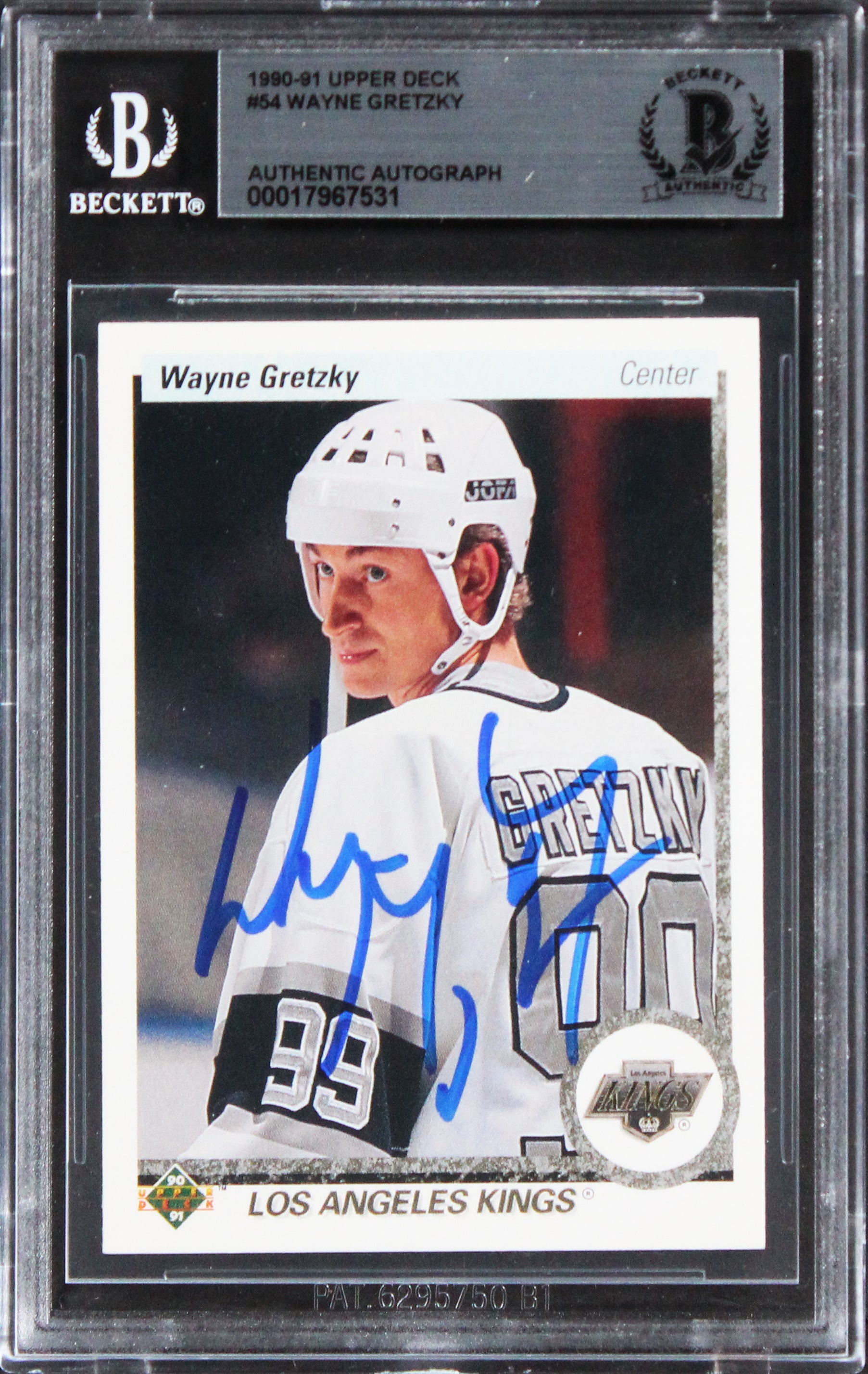 Kings Wayne Gretzky Authentic Signed 1990 Upper Deck #54 Card BAS Slabbed