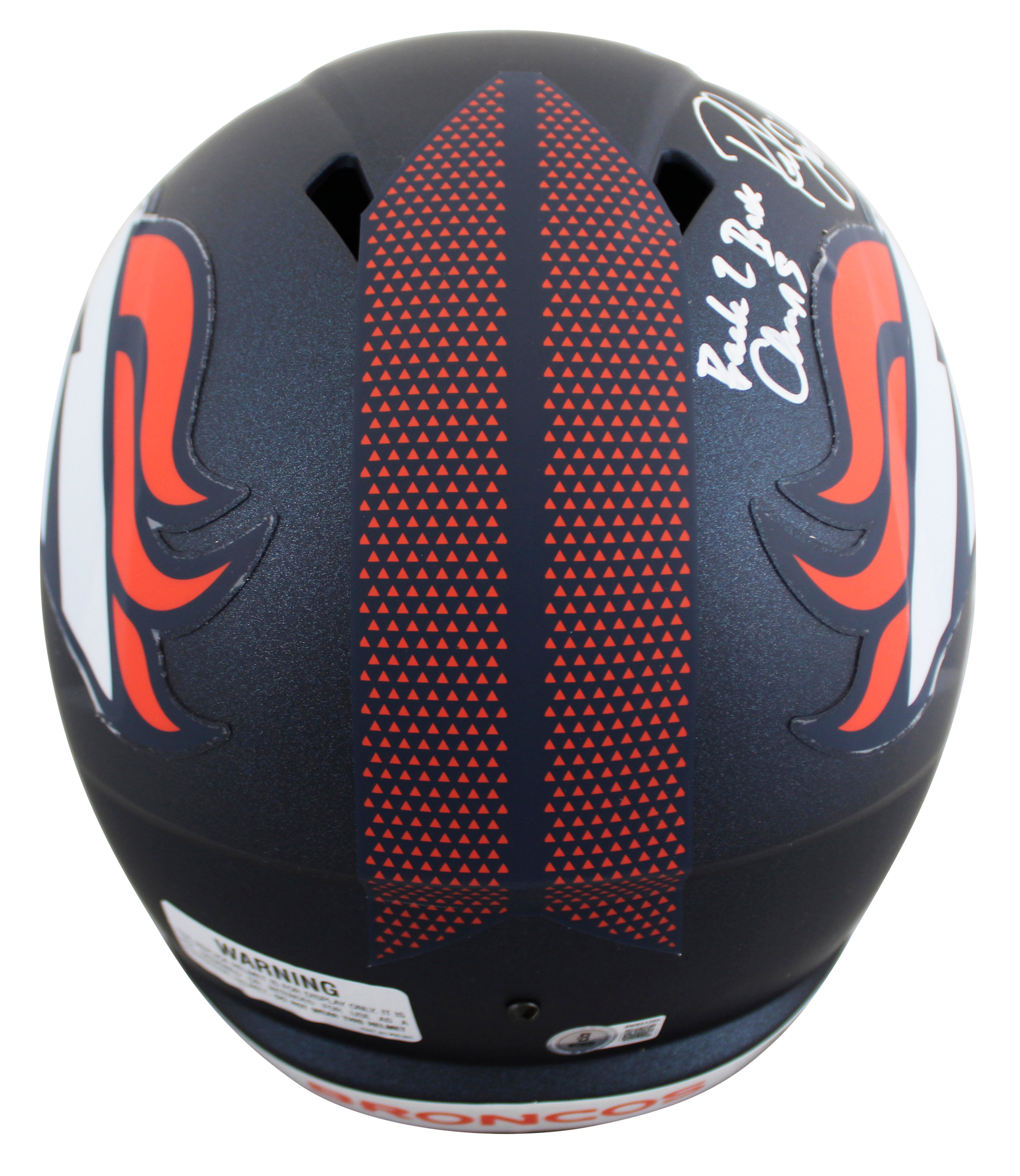 Broncos Rod Smith & Ed McCaffrey Signed Full Size Speed Rep Helmet BAS Witnessed
