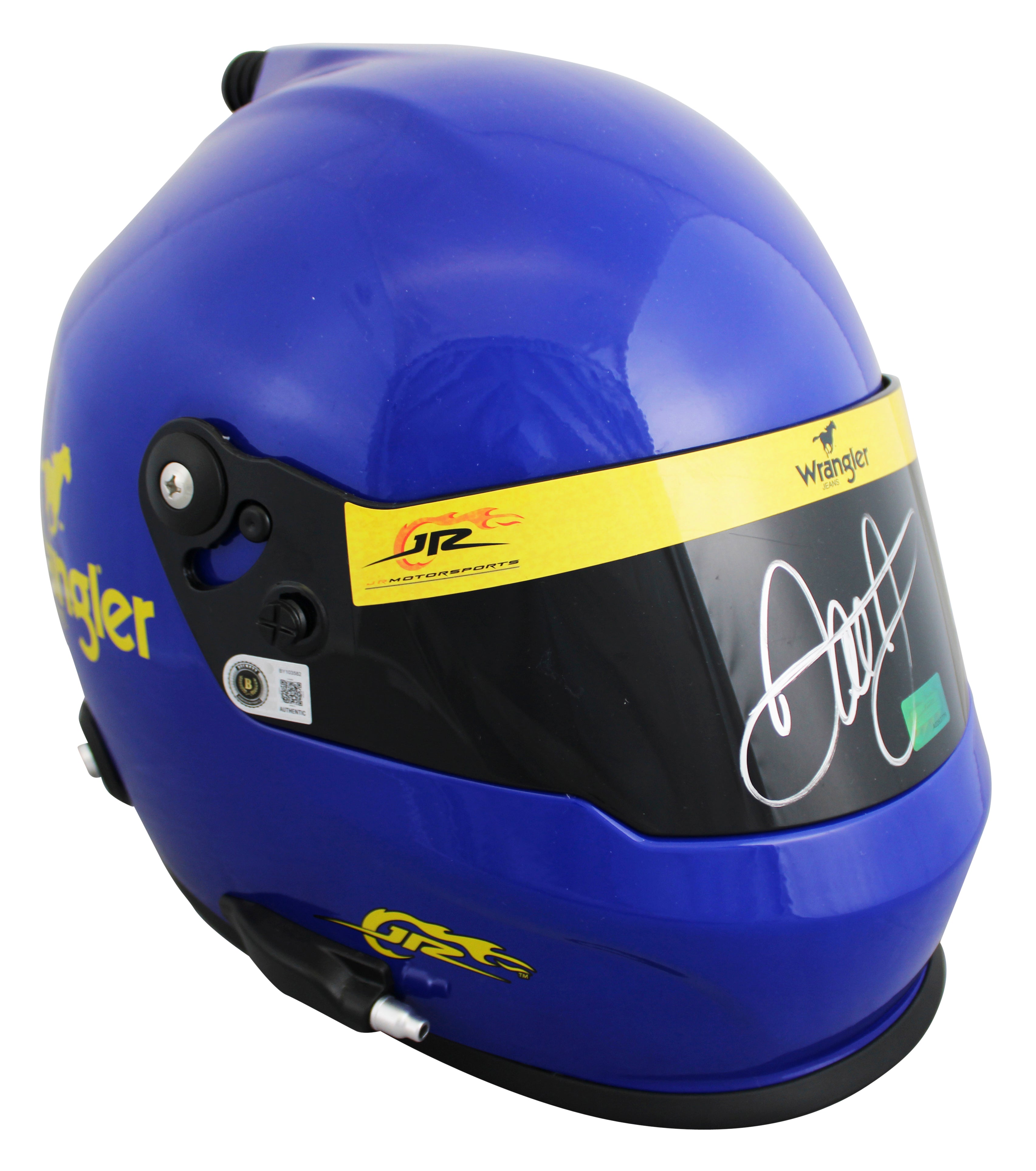 NASCAR Dale Earnhardt Jr. Authentic Signed Wrangler F/S Rep Helmet BAS #BY103582