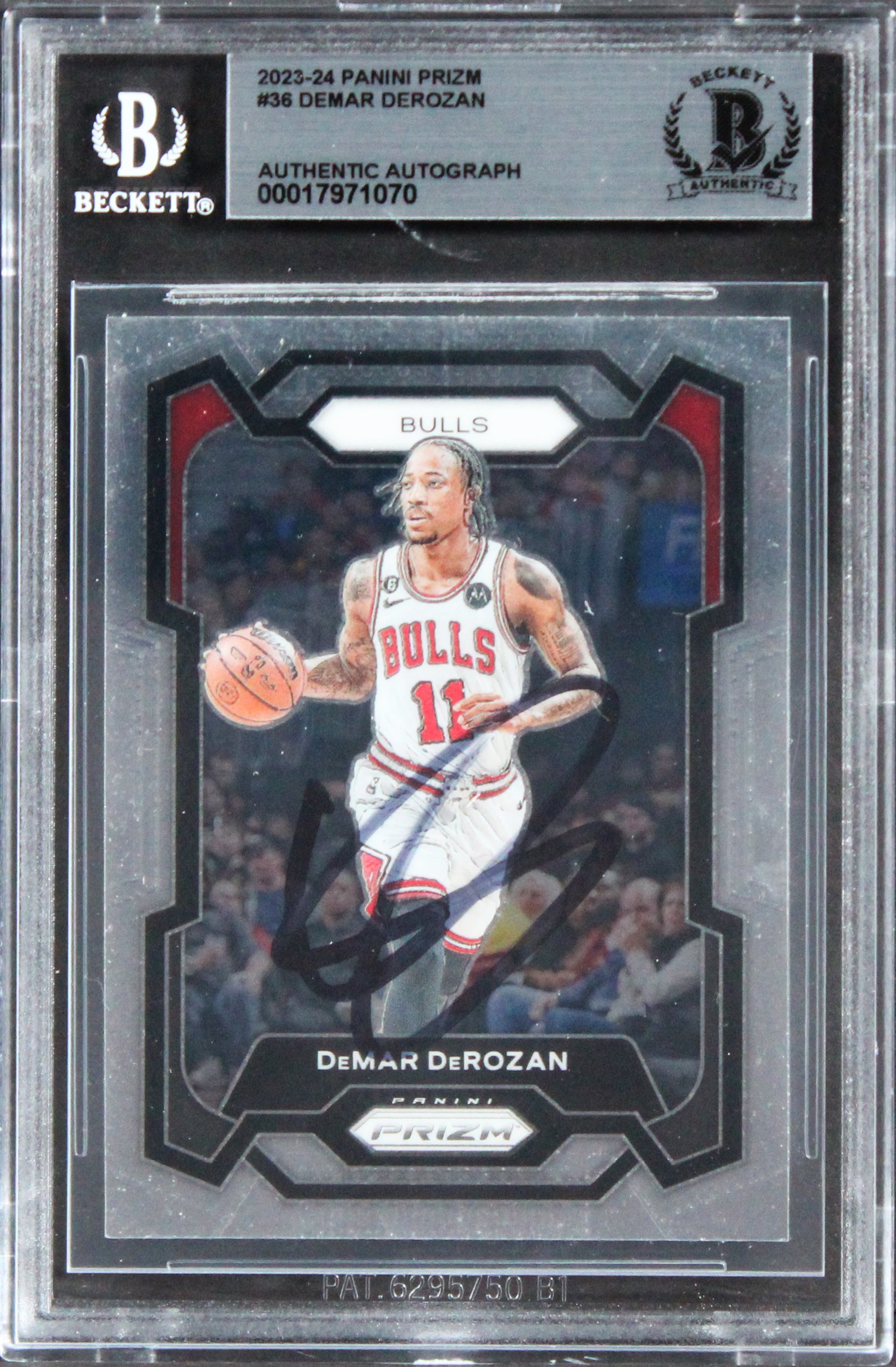Bulls DeMar DeRozan Authentic Signed 2023 Panini Prizm #36 Card BAS Slabbed 2