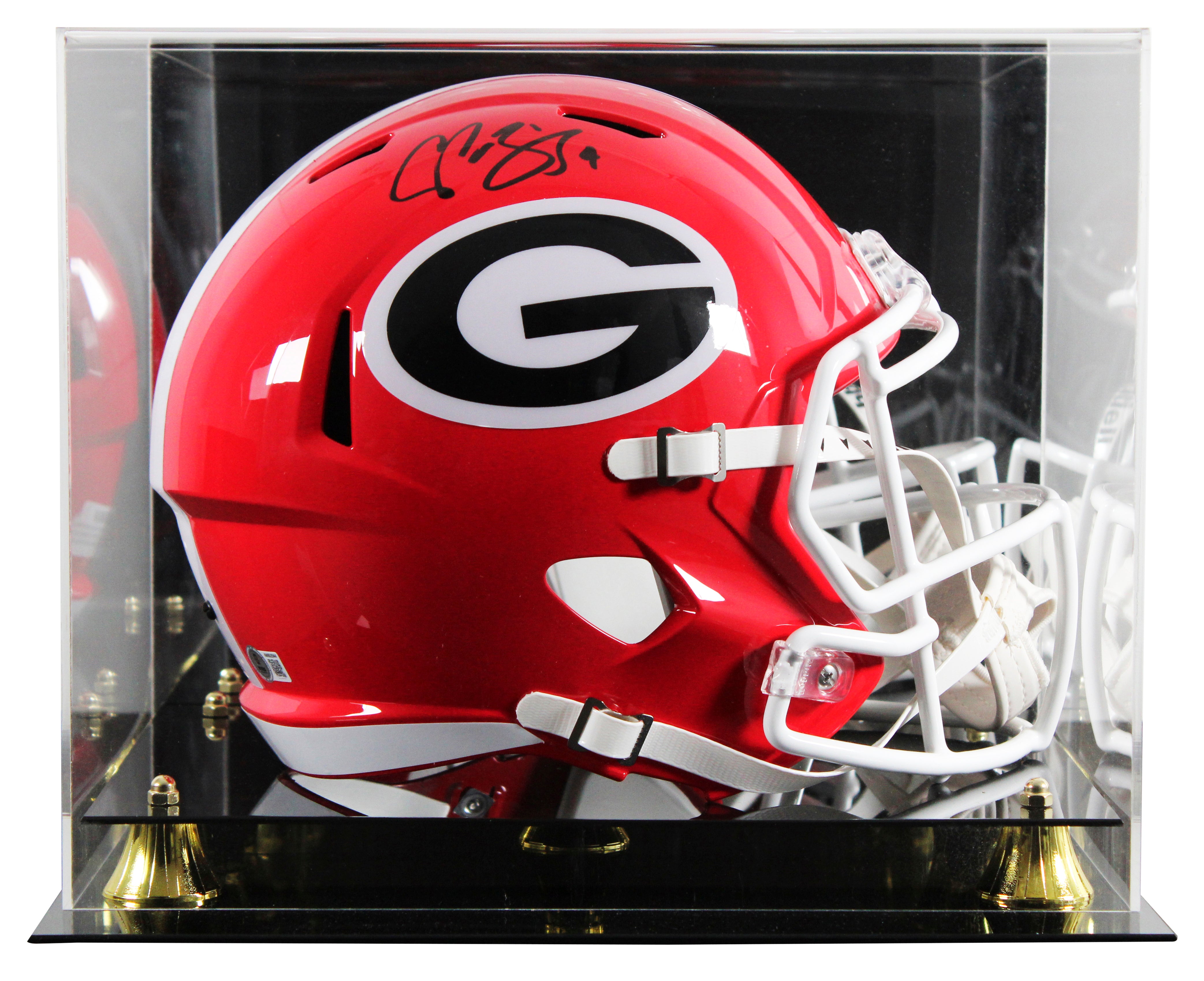 Georgia Champ Bailey Signed Full Size Speed Rep Helmet W/ Case BAS Witnessed