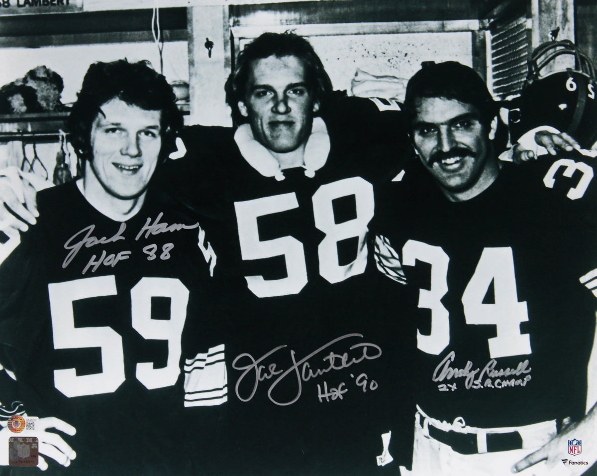 Steelers LB's (3) Lambert, Ham & Russell Signed 16x20 Photo BAS Witnessed 2