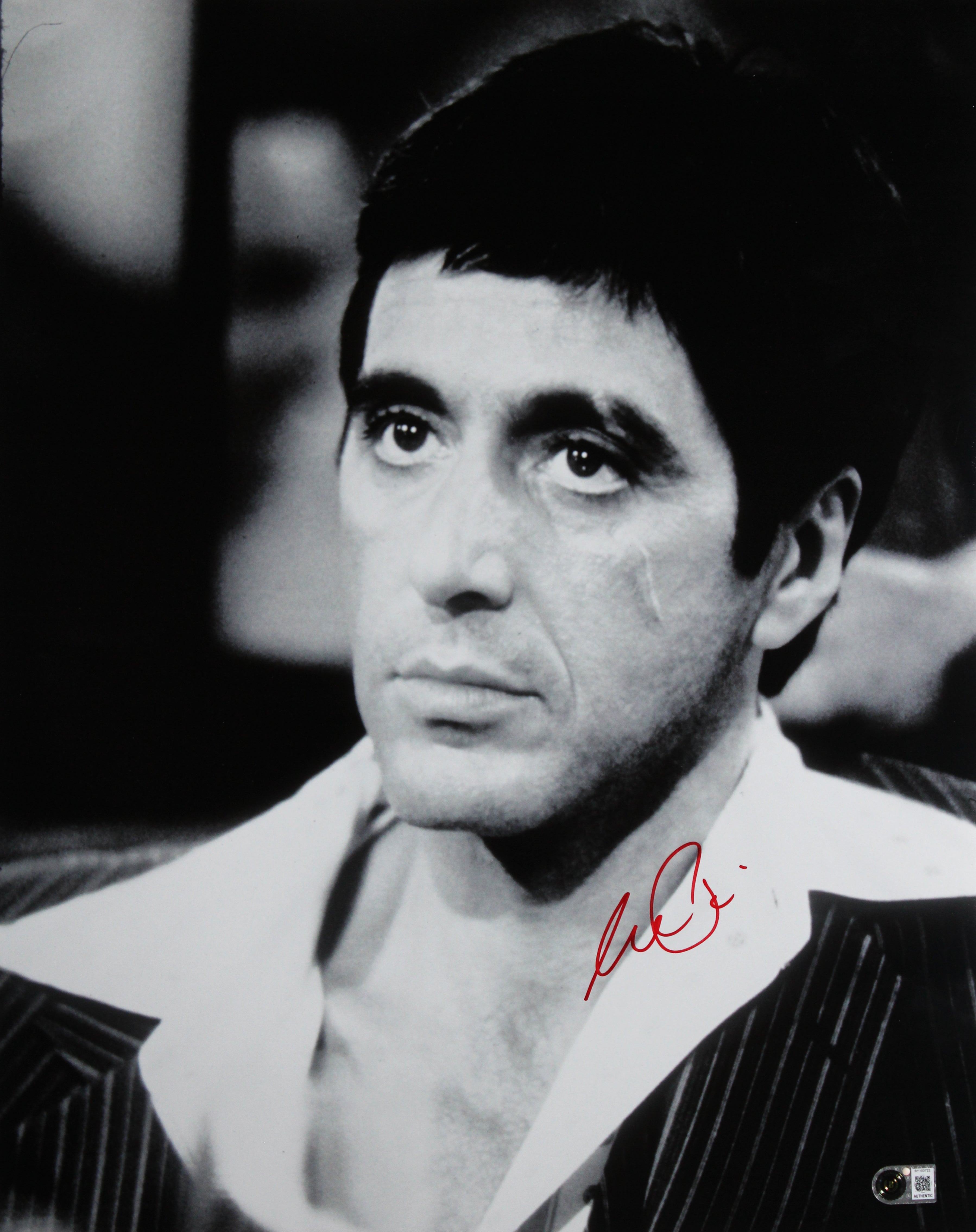 Al Pacino Scarface Authentic Signed 16x20 Vertical B&W Photo Autographed BAS