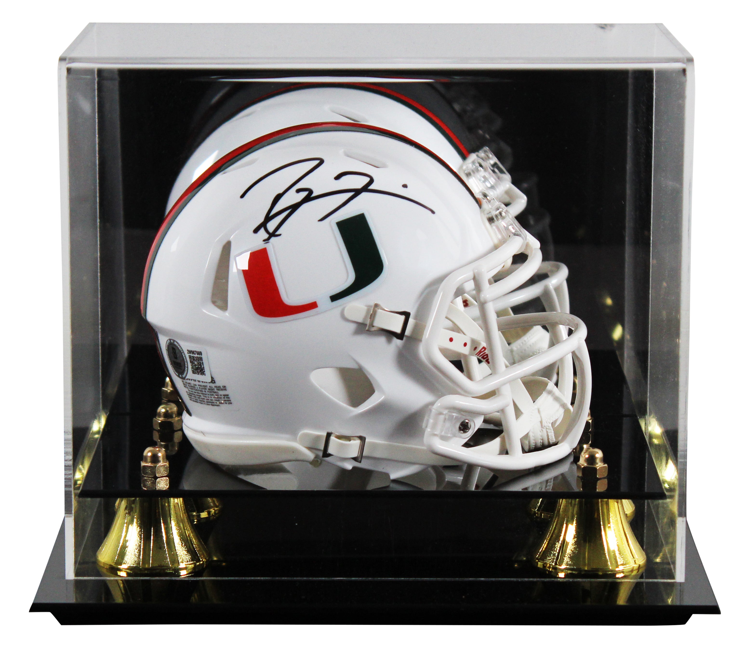 Miami Ray Lewis Authentic Signed White Speed Mini Helmet W/ Case BAS Witnessed