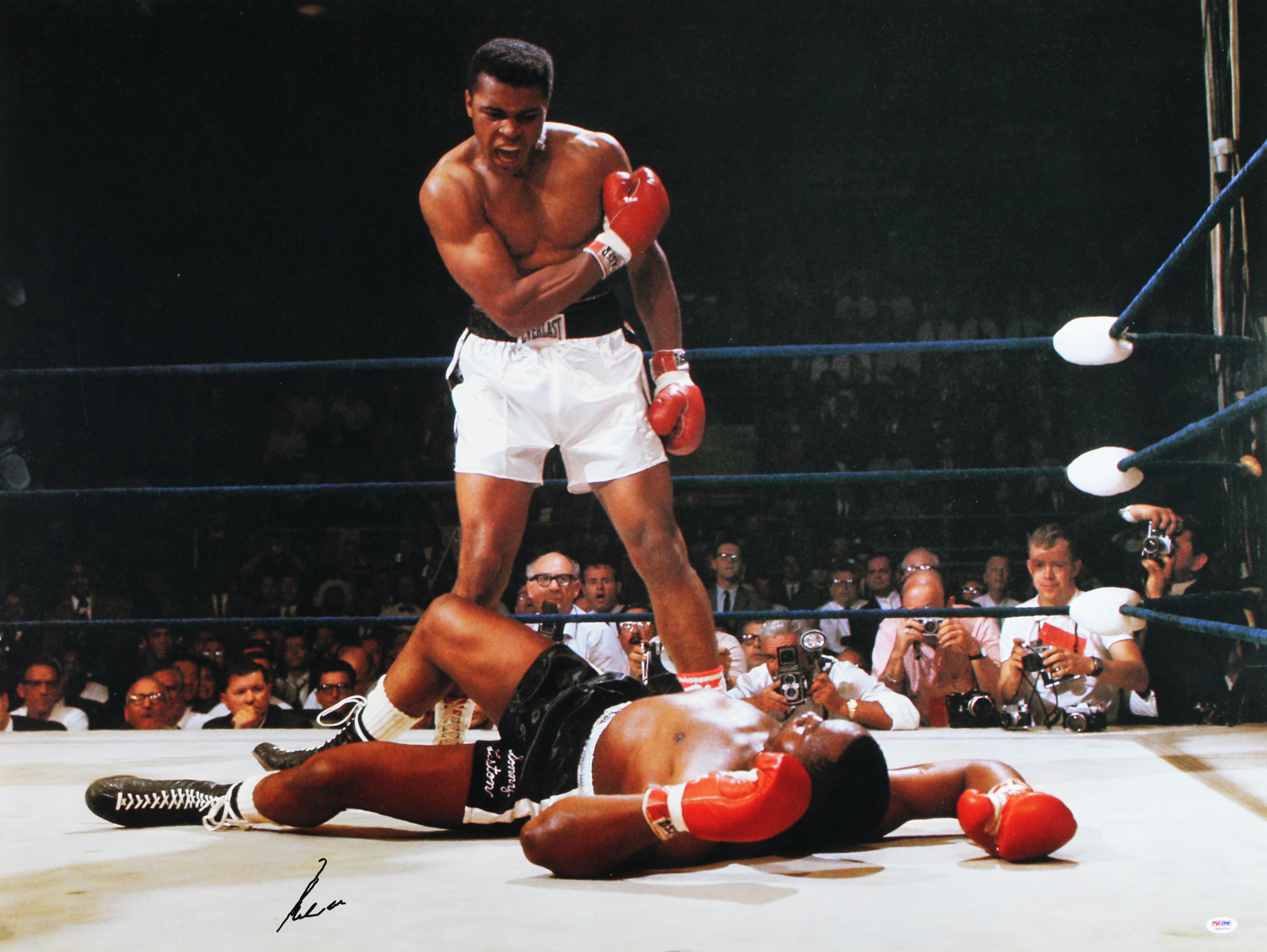 Muhammad Ali Signed 30x40 Vs. Sonny Liston Photo Auto 10! PSA/DNA #4A40551