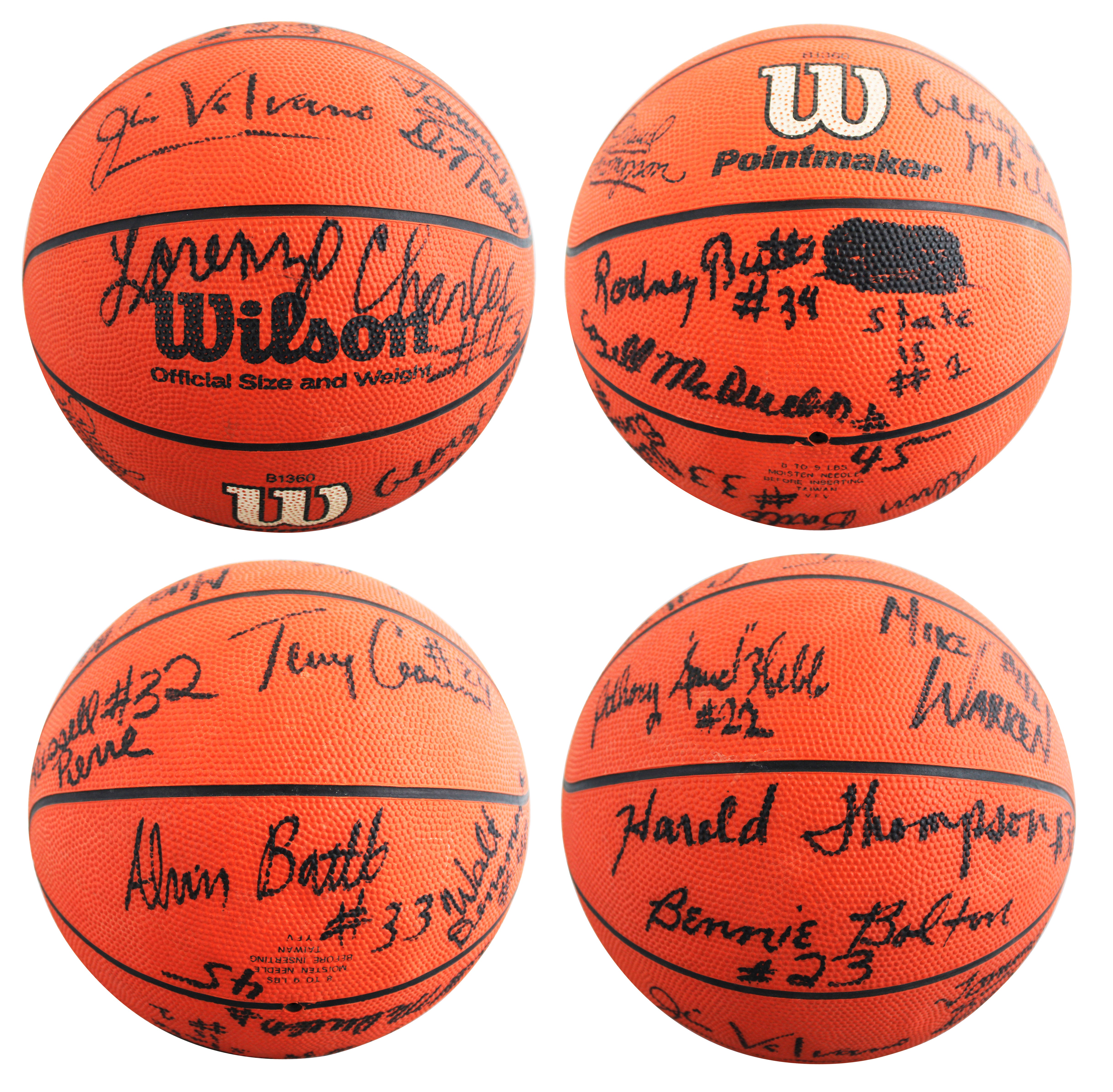 1983 NCSU (14) Valvano, Charles, Webb +11 Signed Wilson Basketball BAS #AG010001
