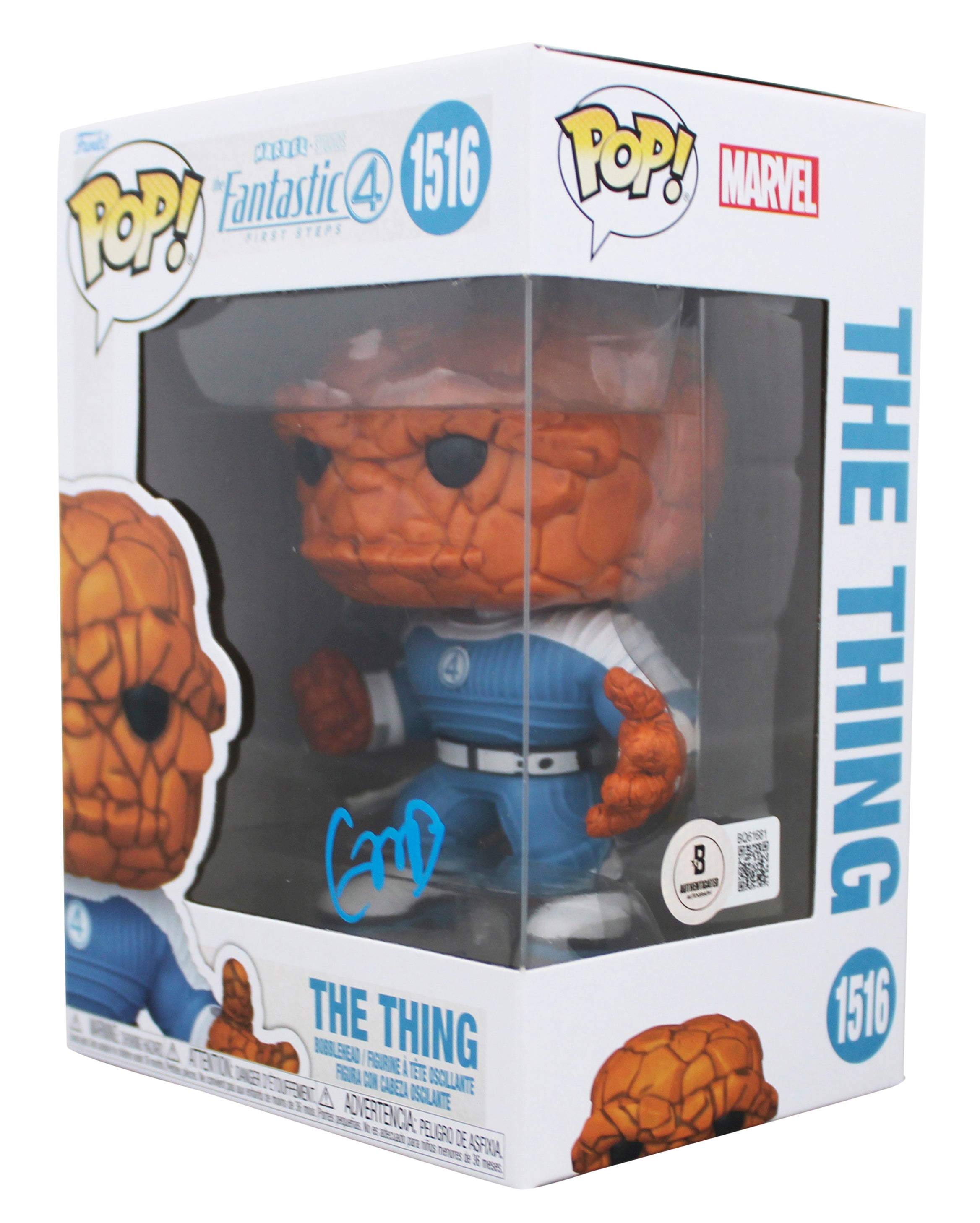 Ebon Moss-Bachrach Fantastic Four Signed The Thing Funko Pop Vinyl Figure BAS
