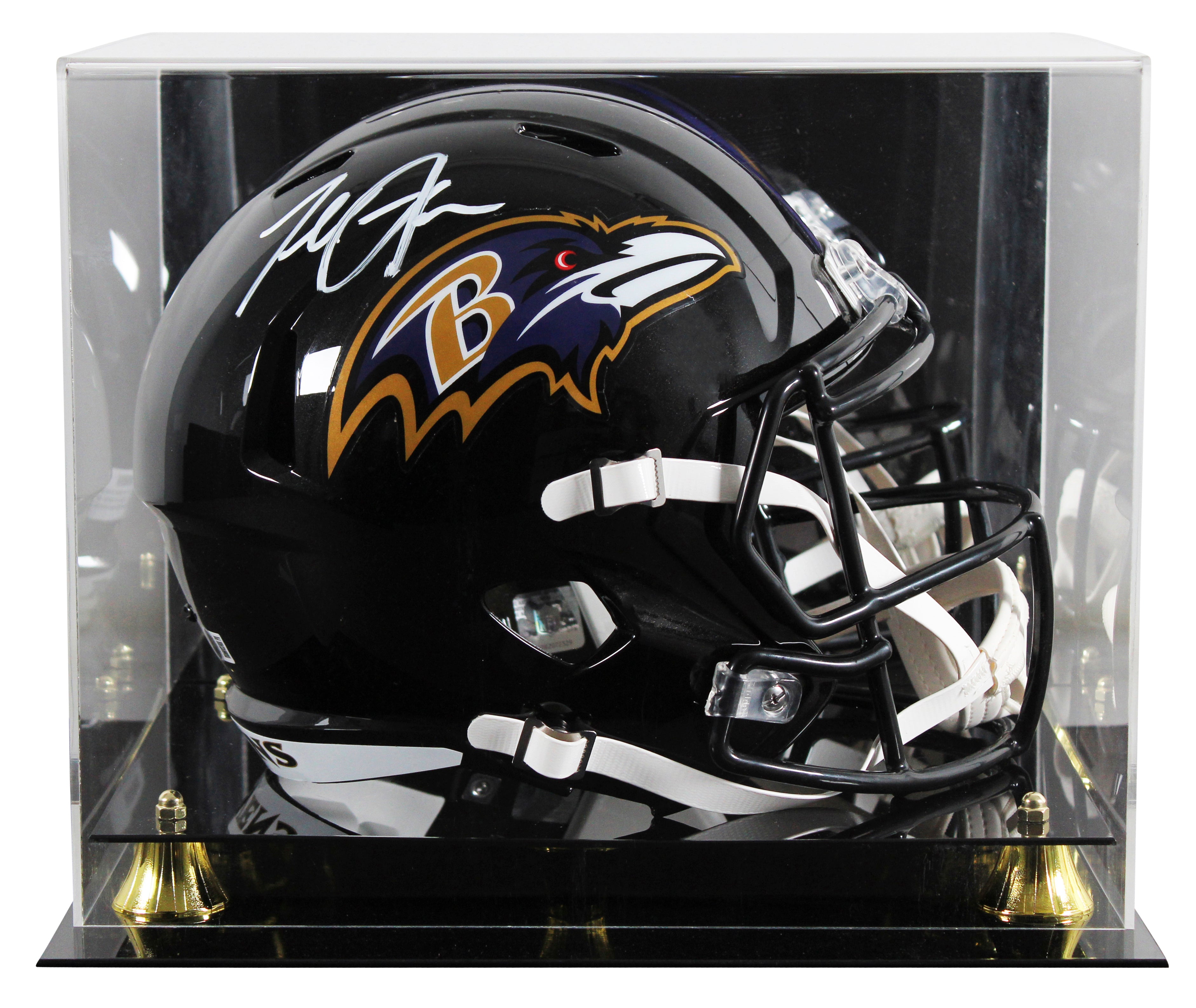 Ravens Terrell Suggs Signed Full Size Speed Rep Helmet W/ Case BAS Witnessed