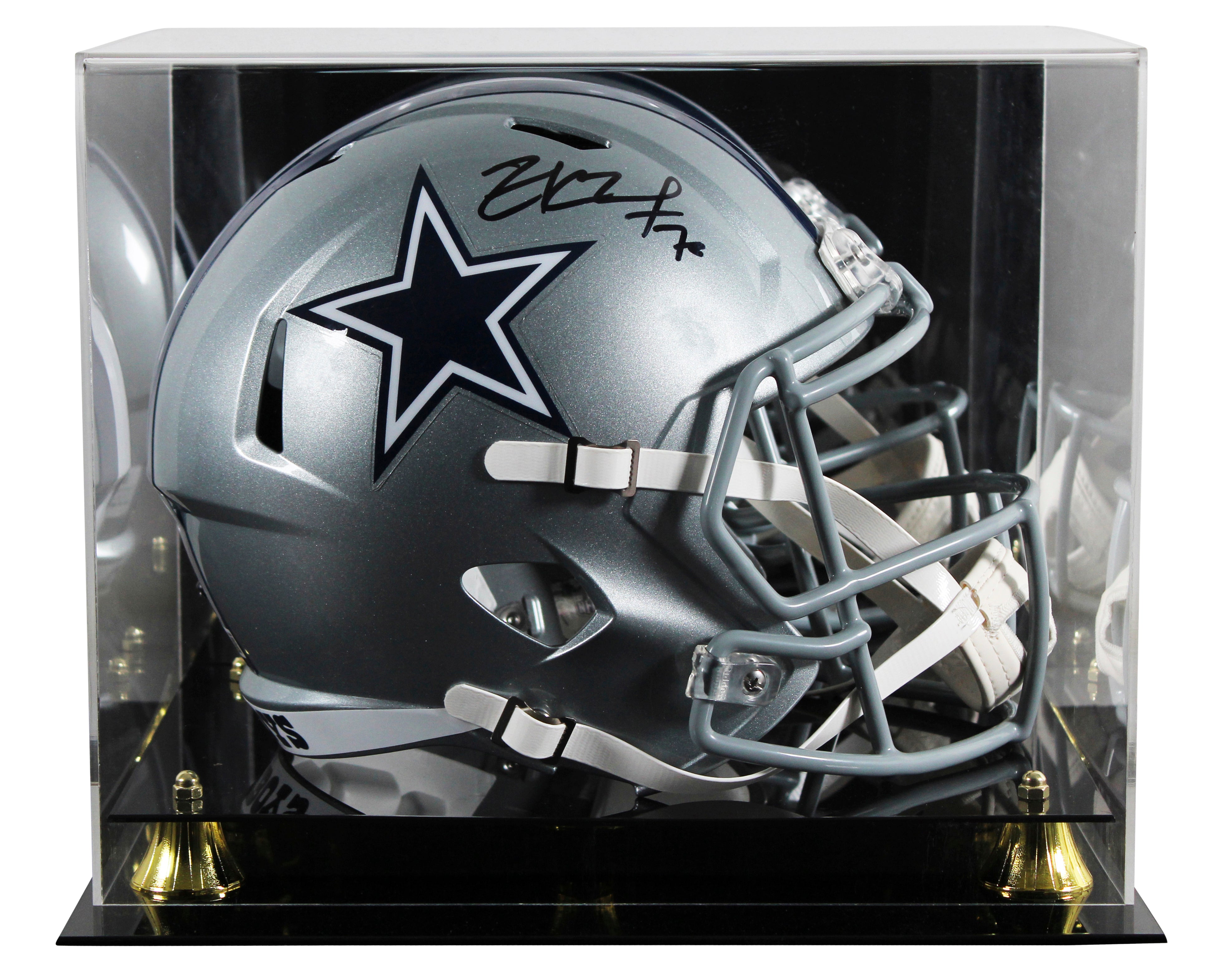 Cowboys Zack Martin Signed Full Size Speed Rep Helmet W/ Case BAS Witnessed