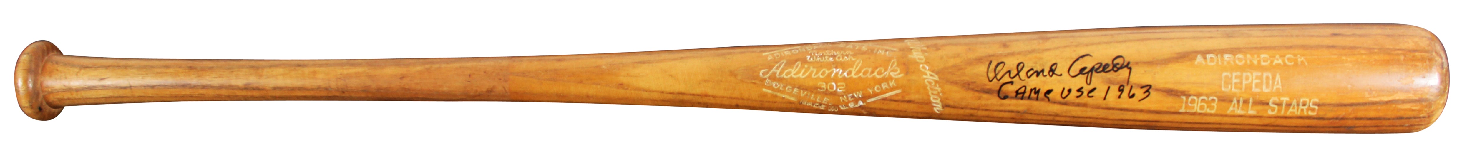 Giants Orlando Cepeda Signed Game Used Adirondack Player Model Bat PSA 8 & BAS