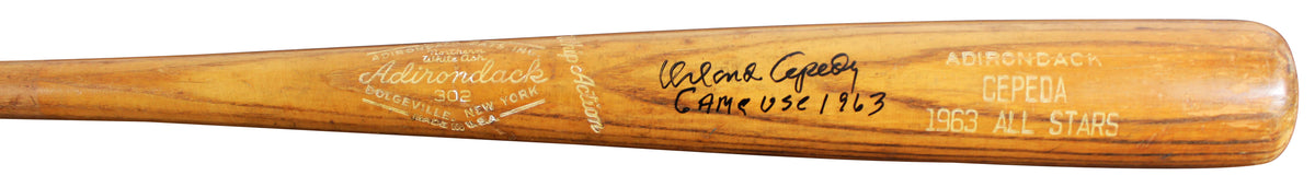 Giants Orlando Cepeda Signed Game Used Adirondack Player Model Bat PSA 8 & BAS