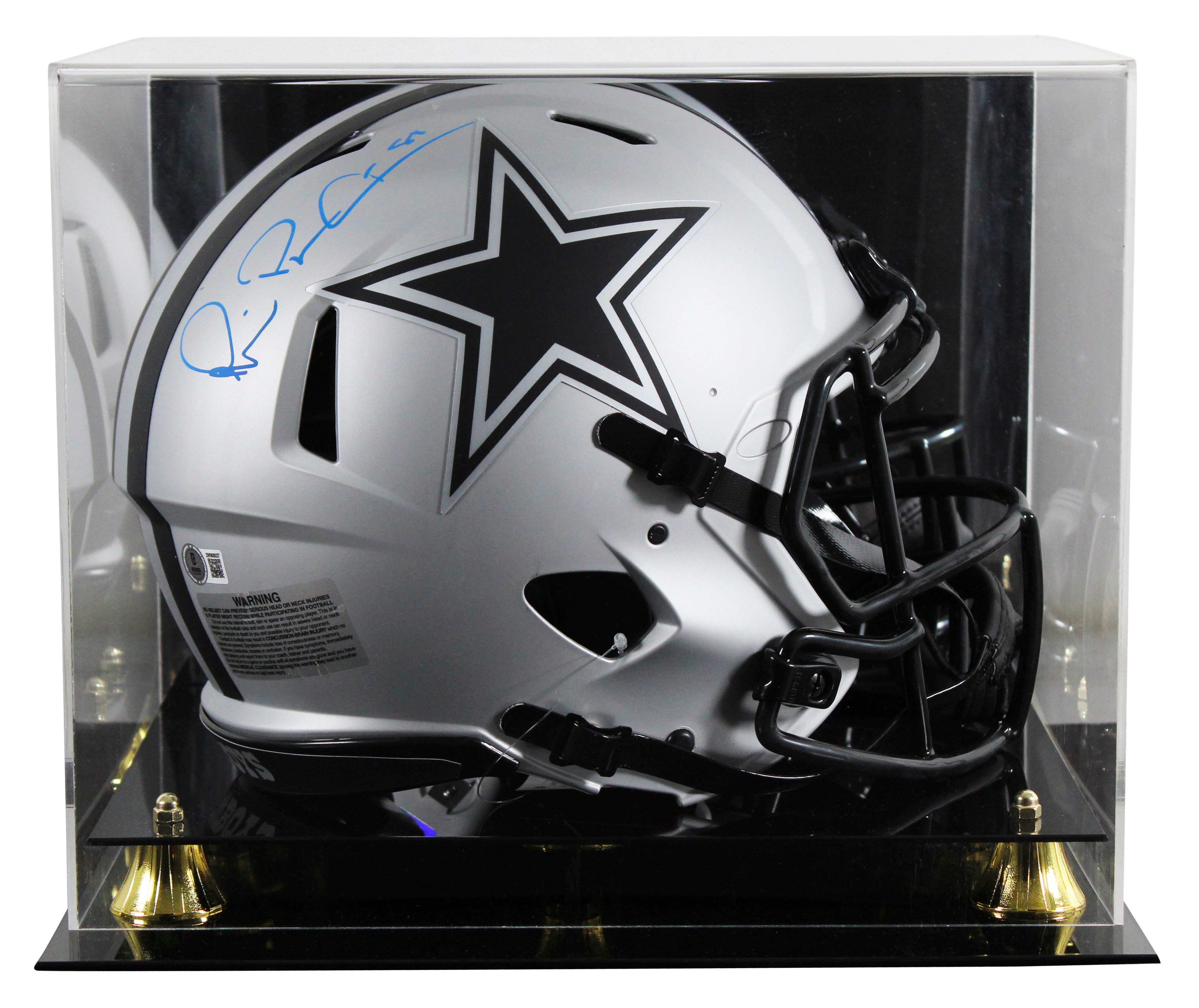 Cowboys Michael Irvin Signed Rave Full Size Speed Proline Helmet W/ Case BAS Wit
