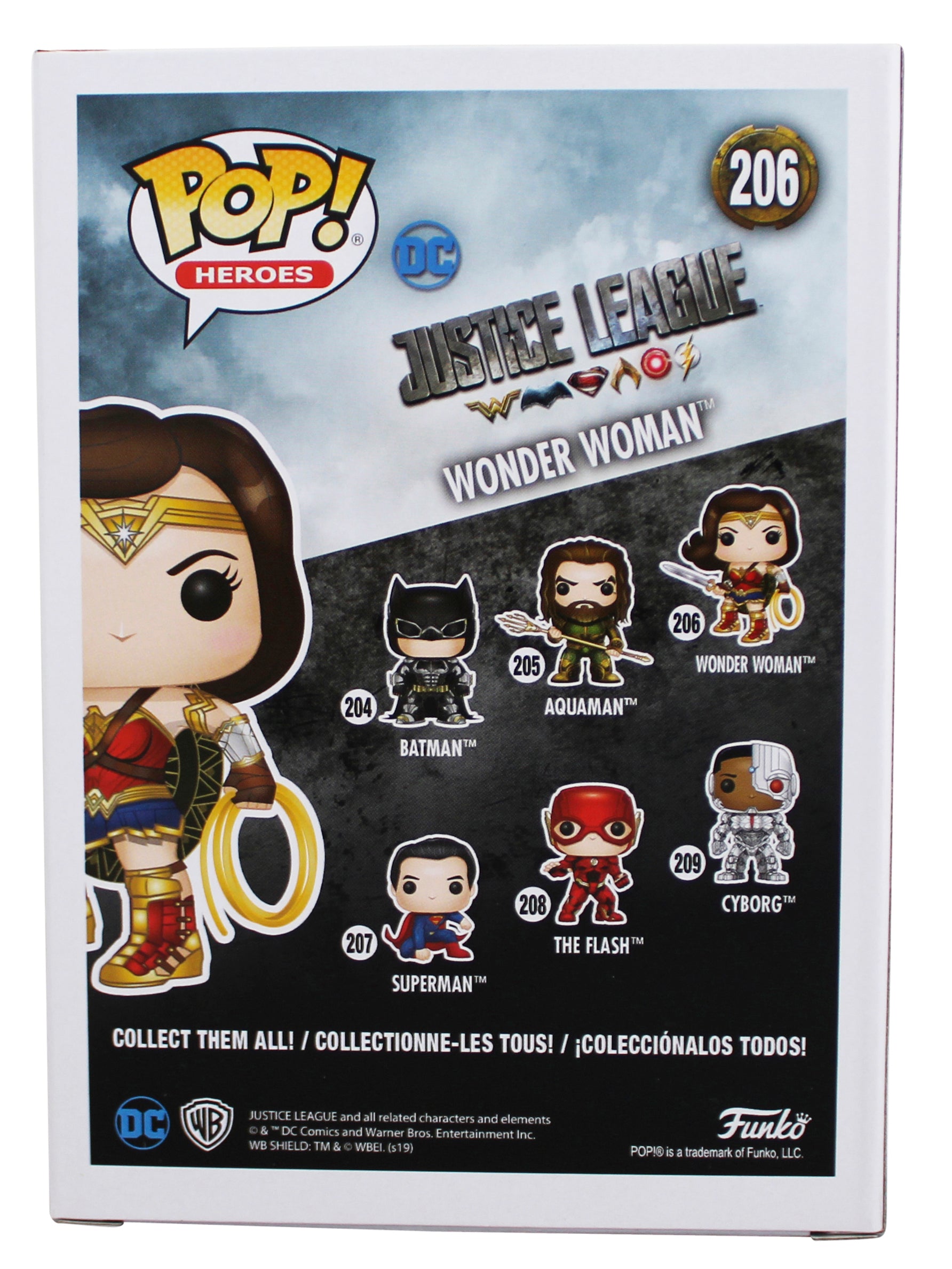 Gal Gadot Justice League Signed Wonder Woman #206 Funko Pop Vinyl Figure BAS