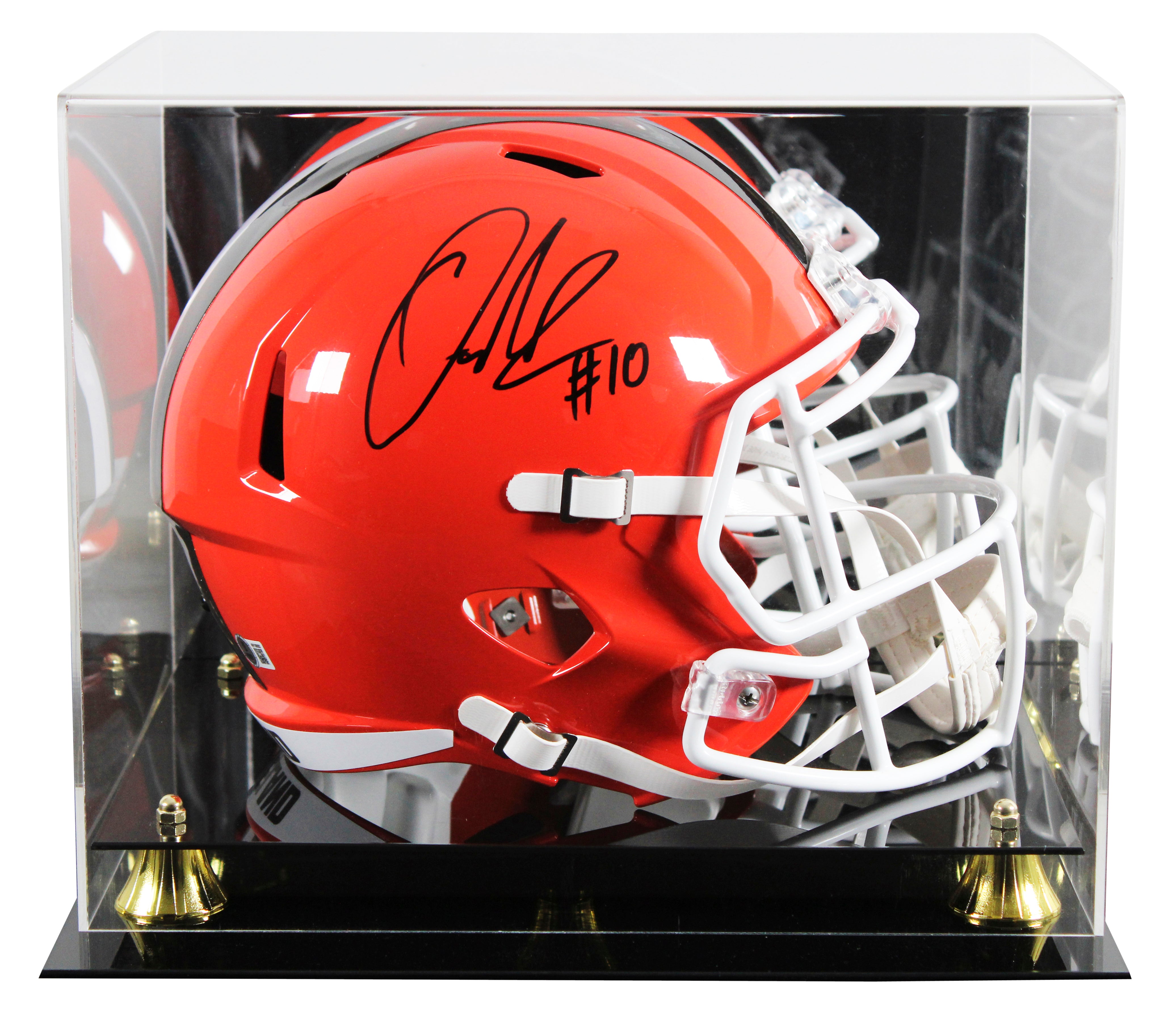 Browns Quinshon Judkins Signed Full Size Speed Rep Helmet W/ Case BAS Witnessed