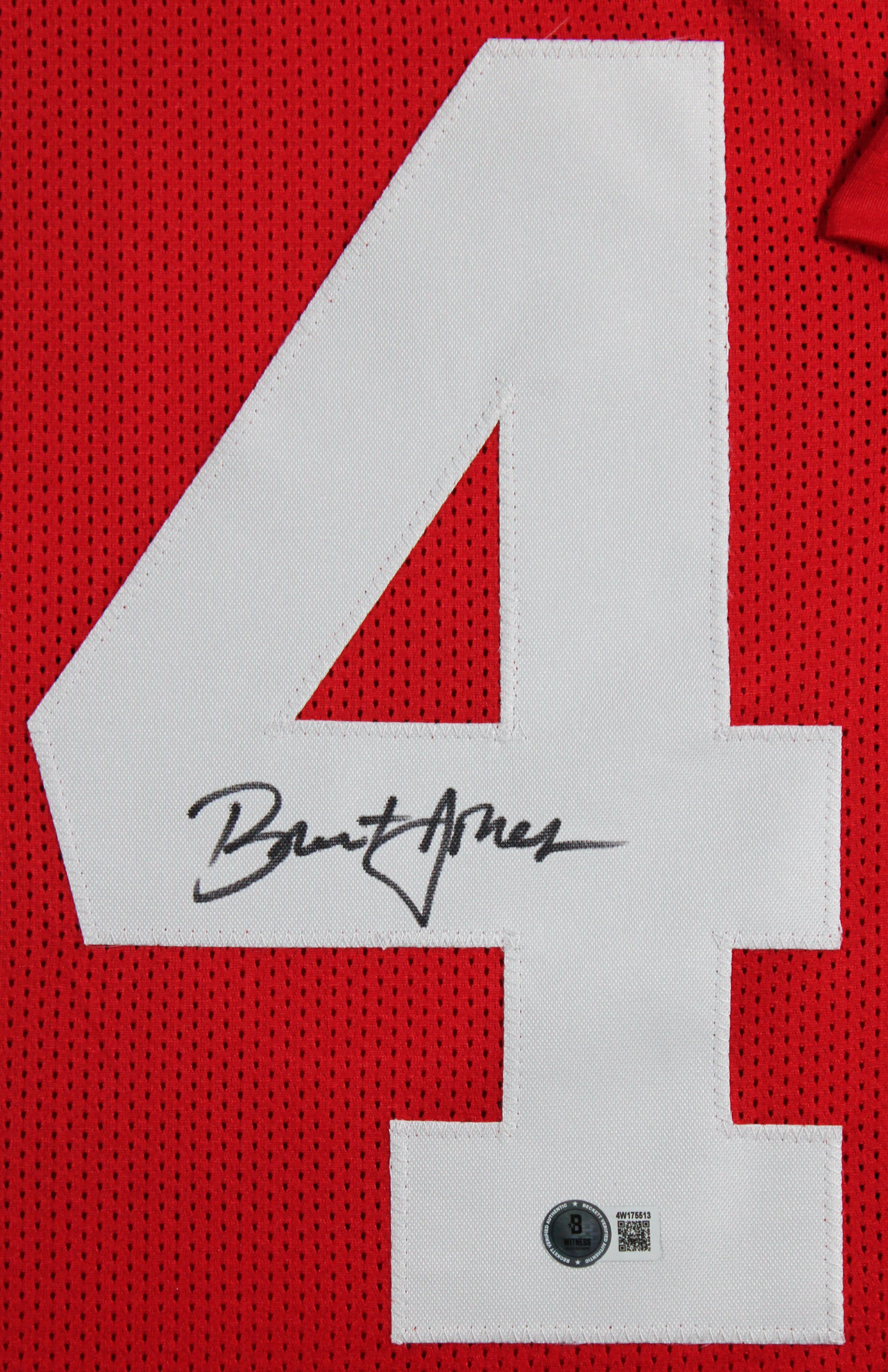 Brent Jones Authentic Signed Red Pro Style Framed Jersey Autographed BAS