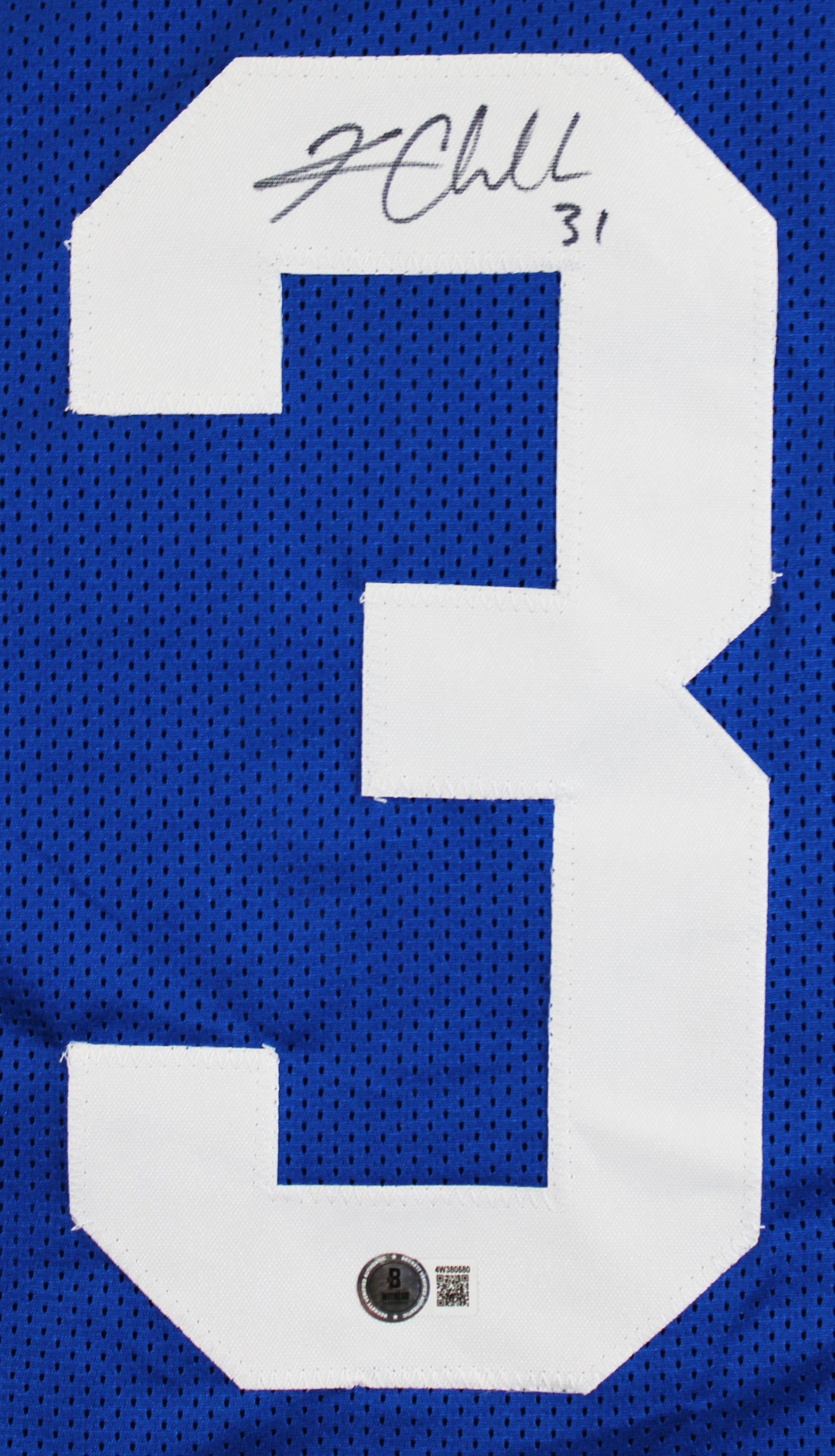Kam Chancellor Authentic Signed Blue Throwback Pro Style Jersey BAS Witnessed