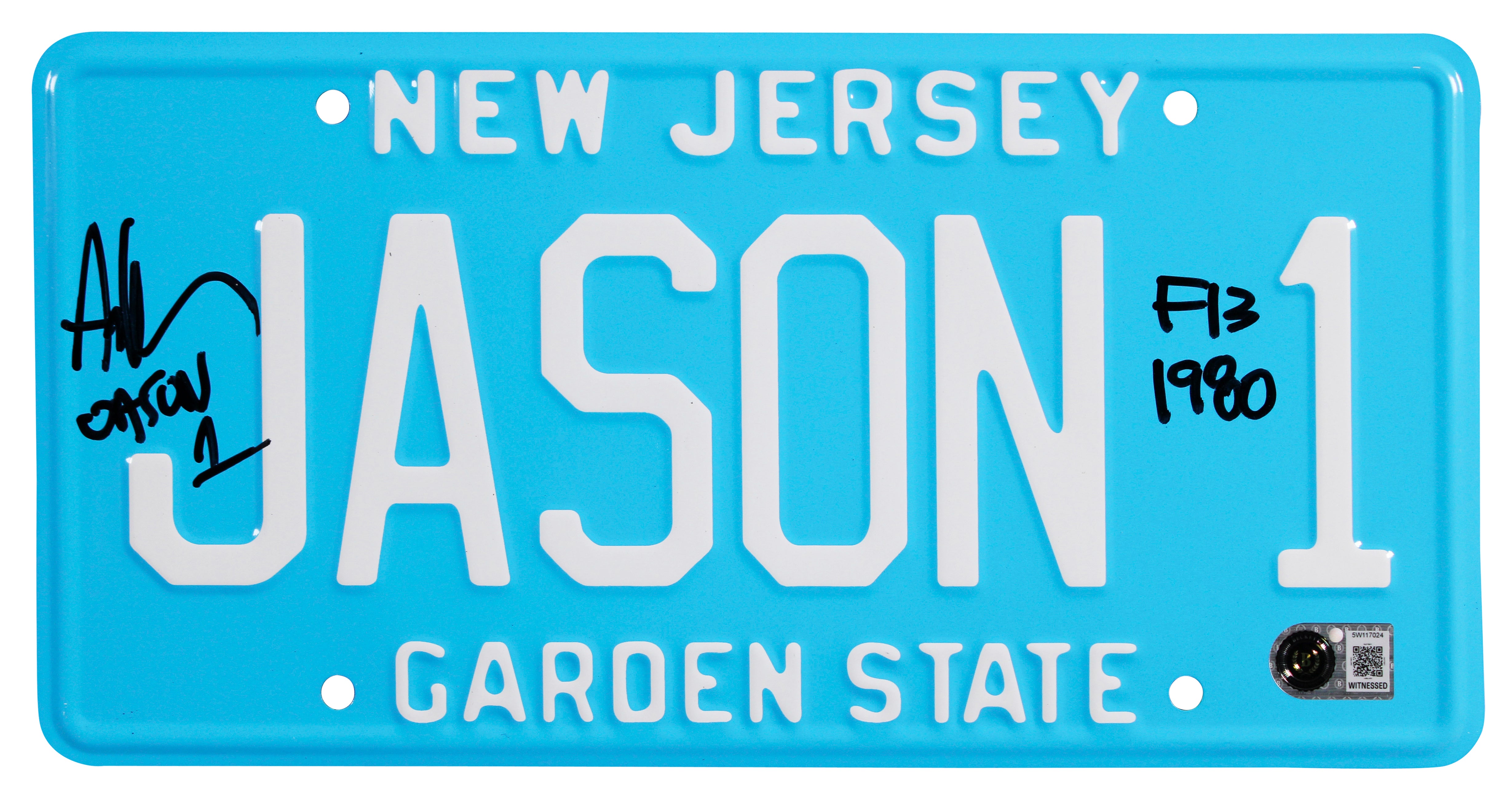 Ari Lehman Friday The 13th "F13 1980" Signed License Plate BAS Witness #5W117024