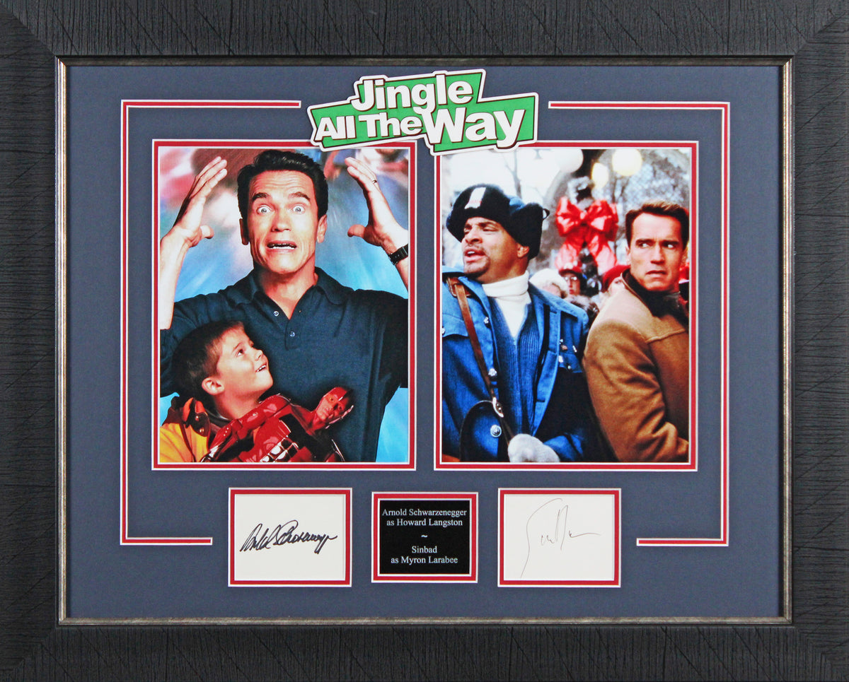 Arnold Schwarzenegger & Sinbad Jingle All The Way Signed Framed Display BAS LOA