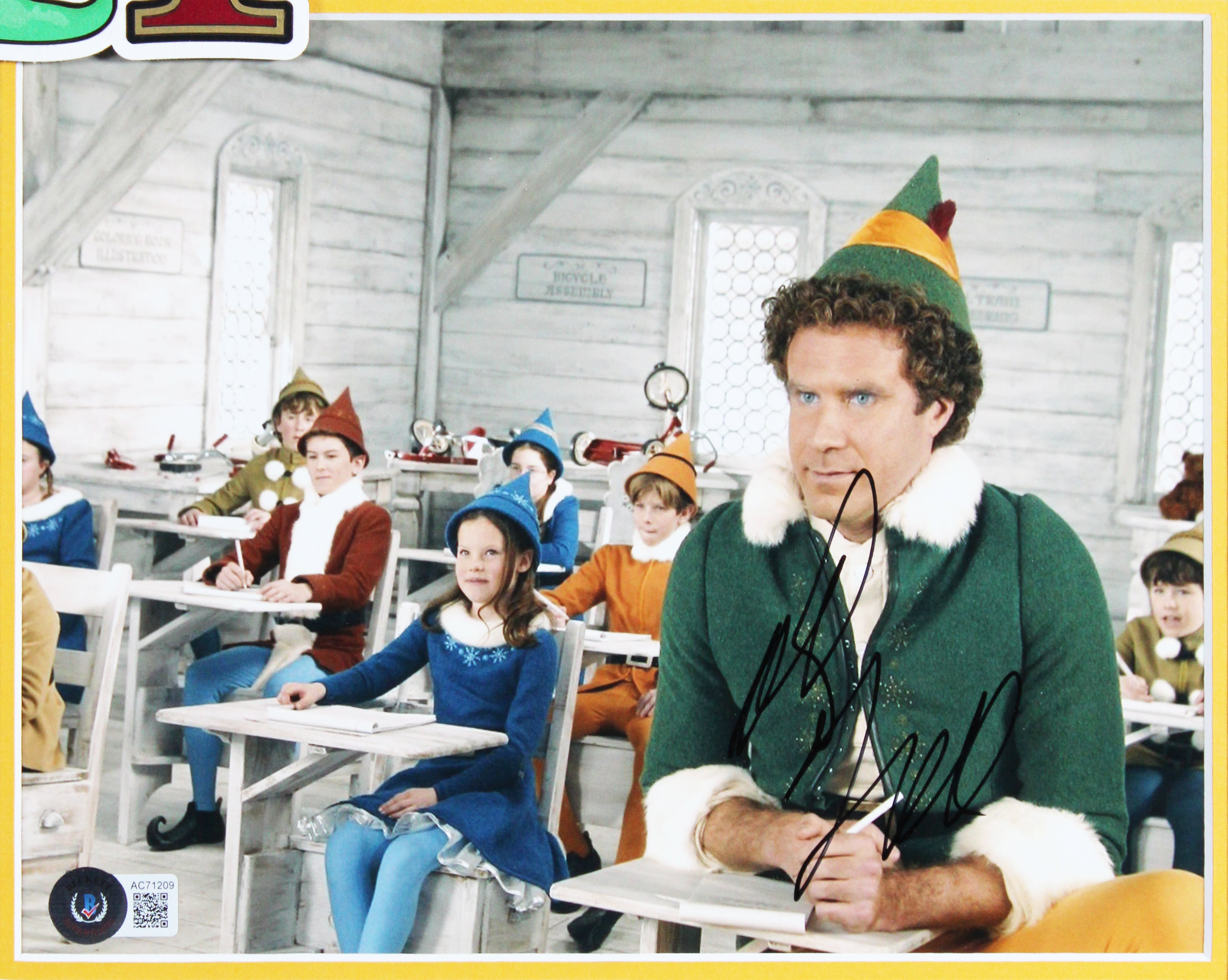 Will Ferrell & Ed Asner Elf Authentic Signed Framed Display Autographed BAS