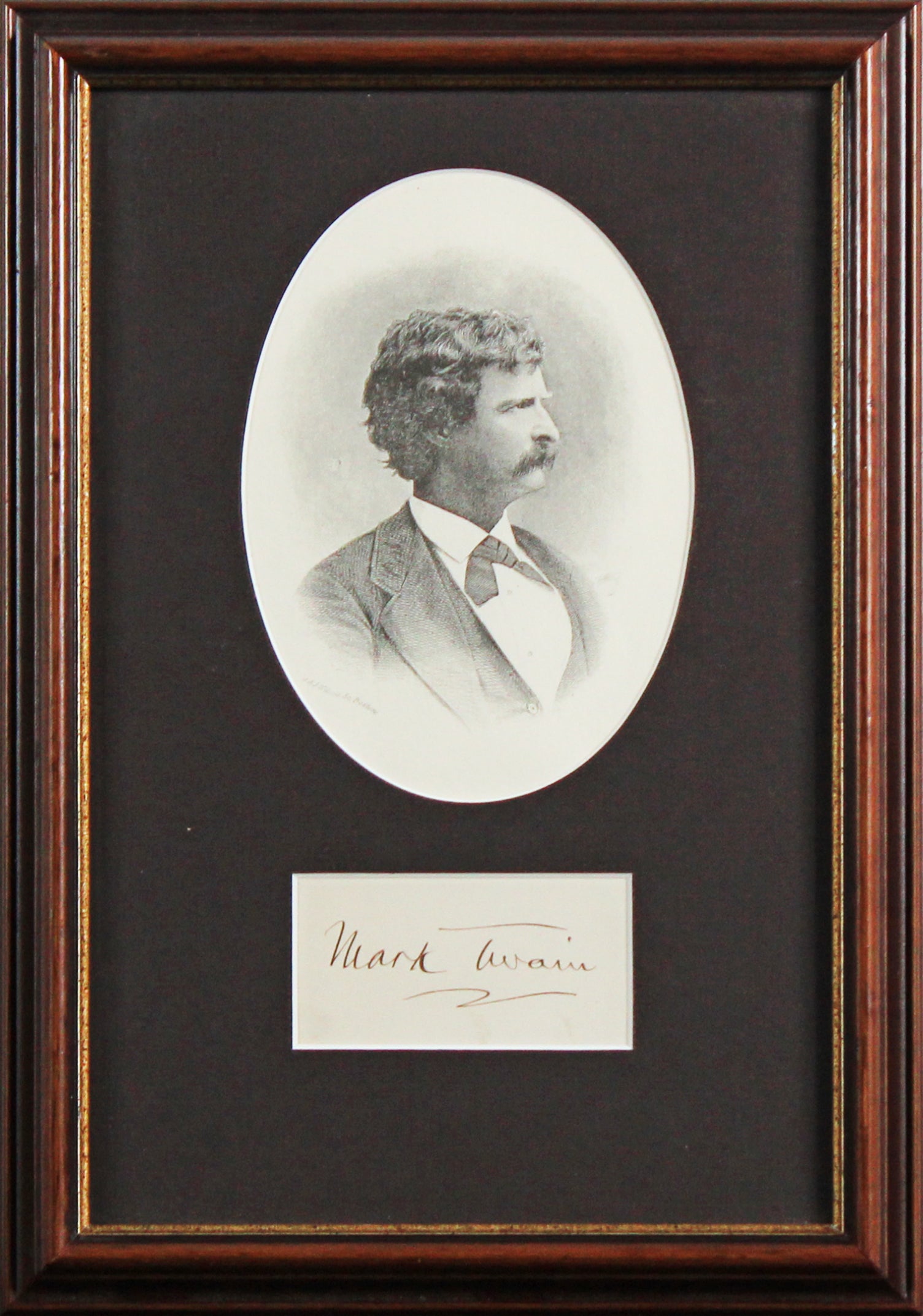 Samuel Clemens Mark Twain Authentic Signed 1.5x3 Cut Signature BAS #AG010055