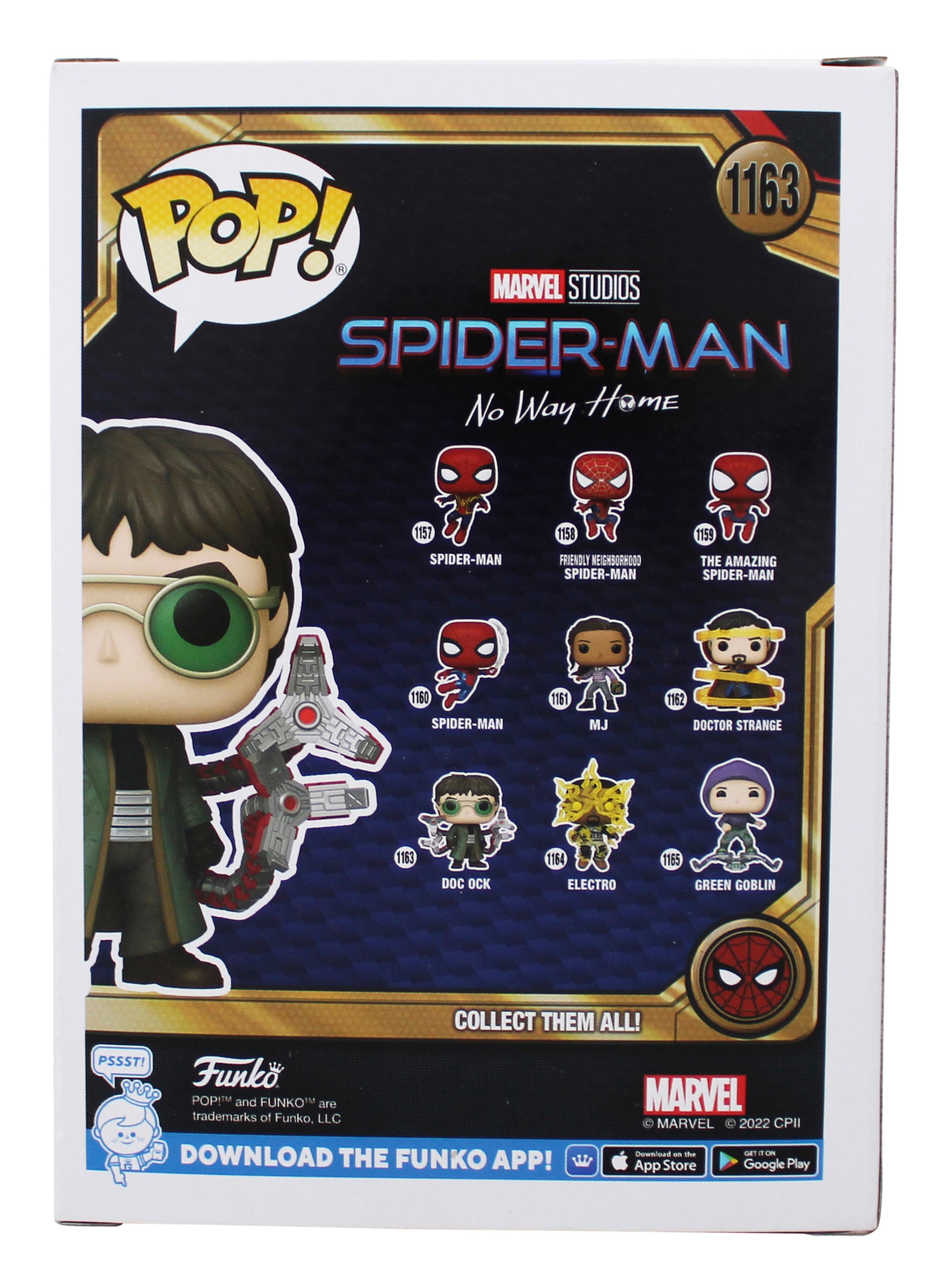 Alfred Molina Spiderman Signed Doc Ock #1163 Funko Pop Vinyl Figure JSA #AS72572