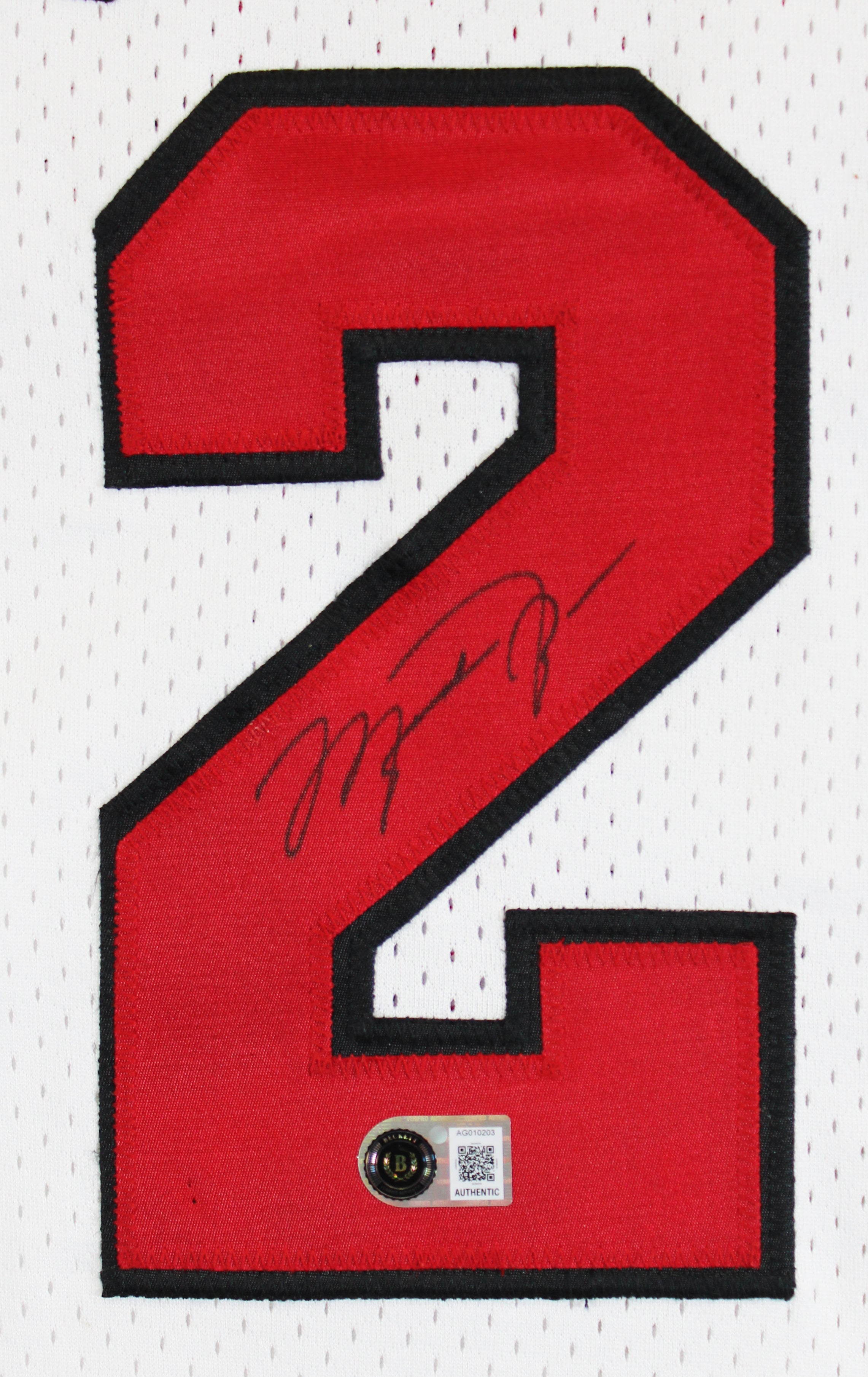Bulls Michael Jordan Authentic Signed White Nike Size 50 Jersey BAS #AG010203