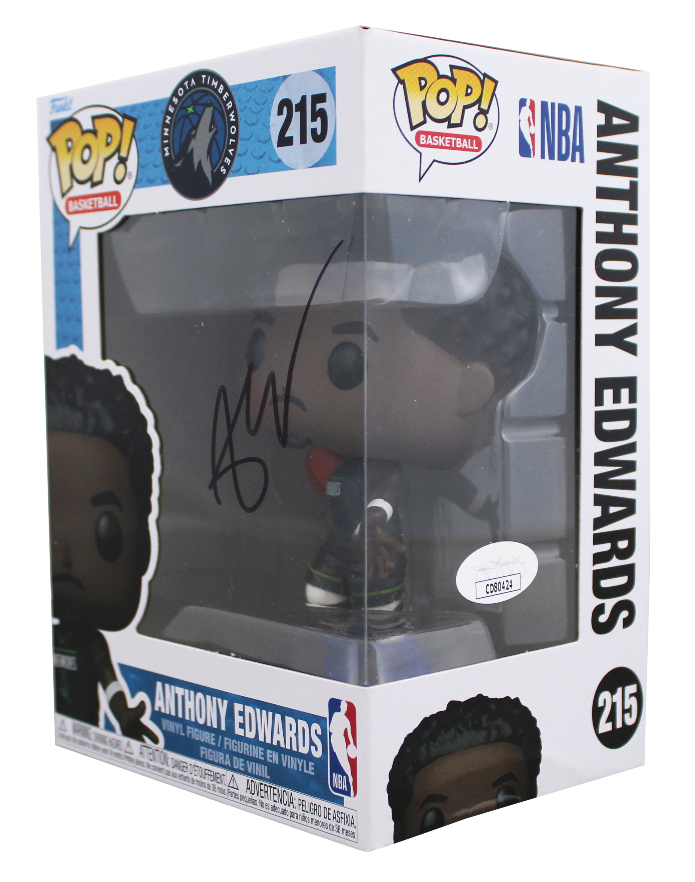 Timberwolves Anthony Edwards Signed #215 Funko Pop Vinyl Figure JSA #CD90424