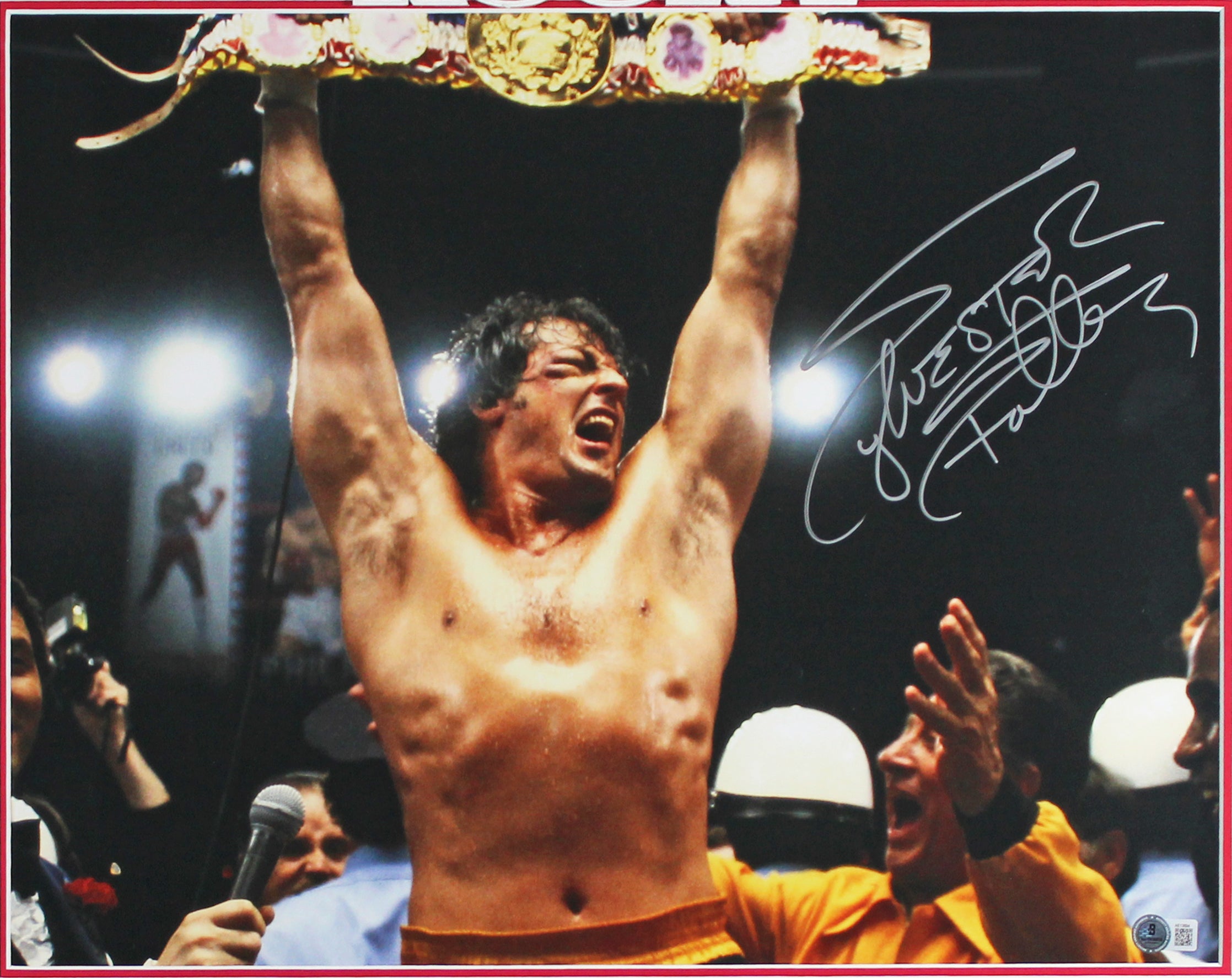 Sylvester Stallone & Talia Shire Rocky II Signed Framed Photo Display BAS