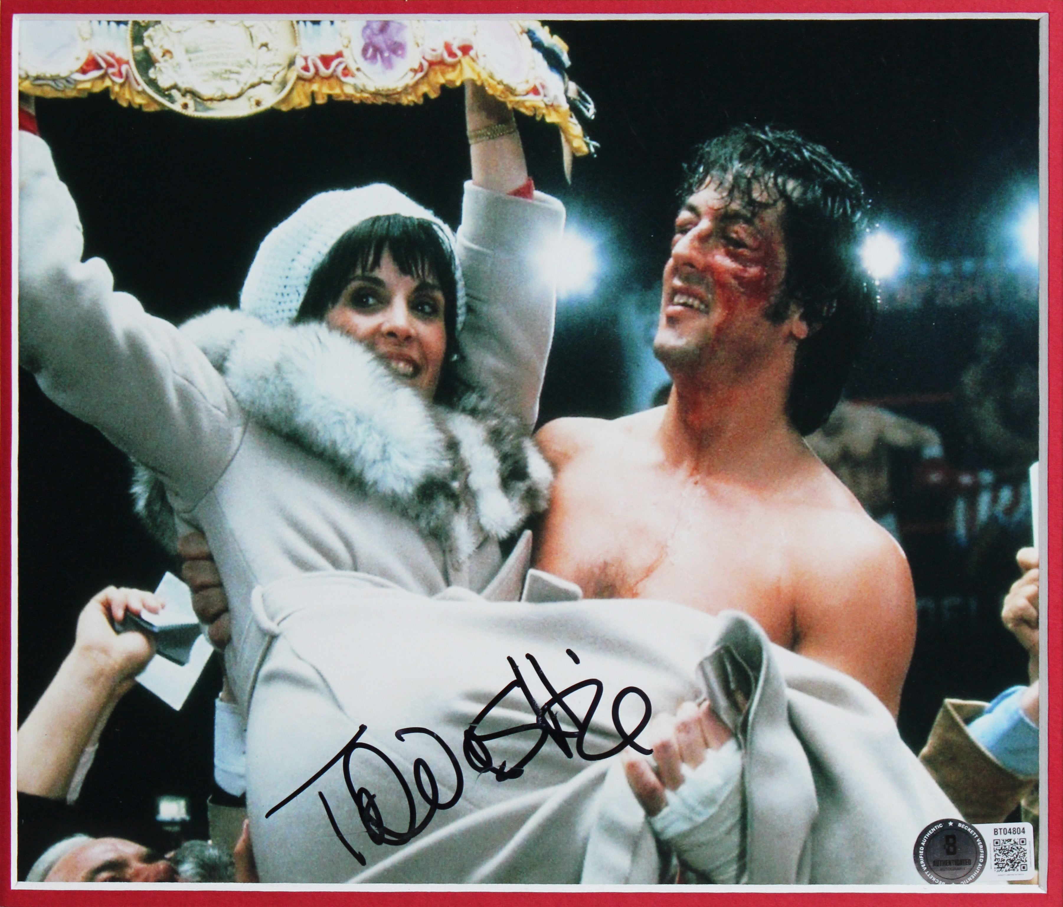 Sylvester Stallone & Talia Shire Rocky II Signed Framed Photo Display BAS
