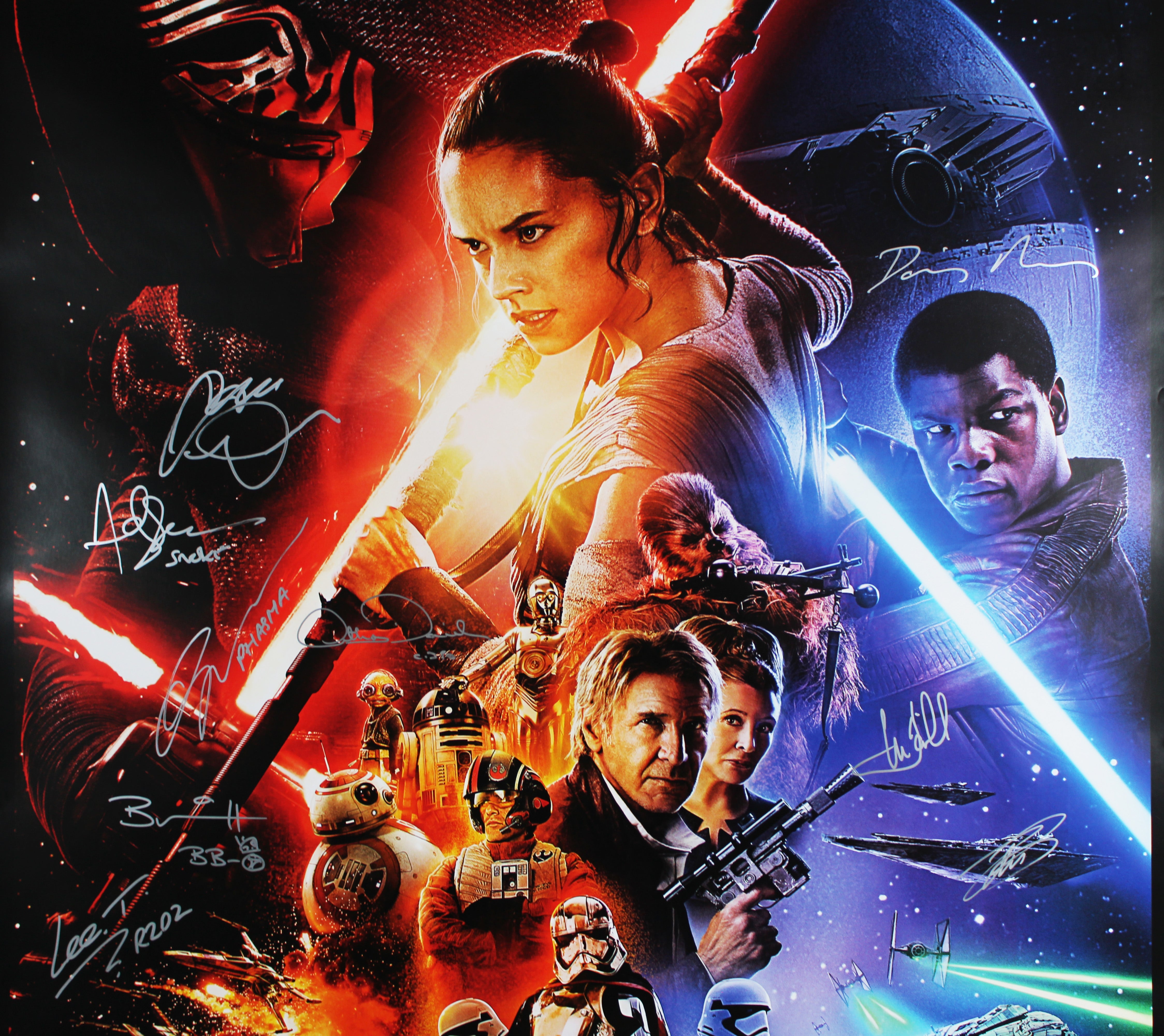 Star Wars (21) Hamill, Ridley, Mayhew, Driver Signed 27x40 Poster BAS #AG010007