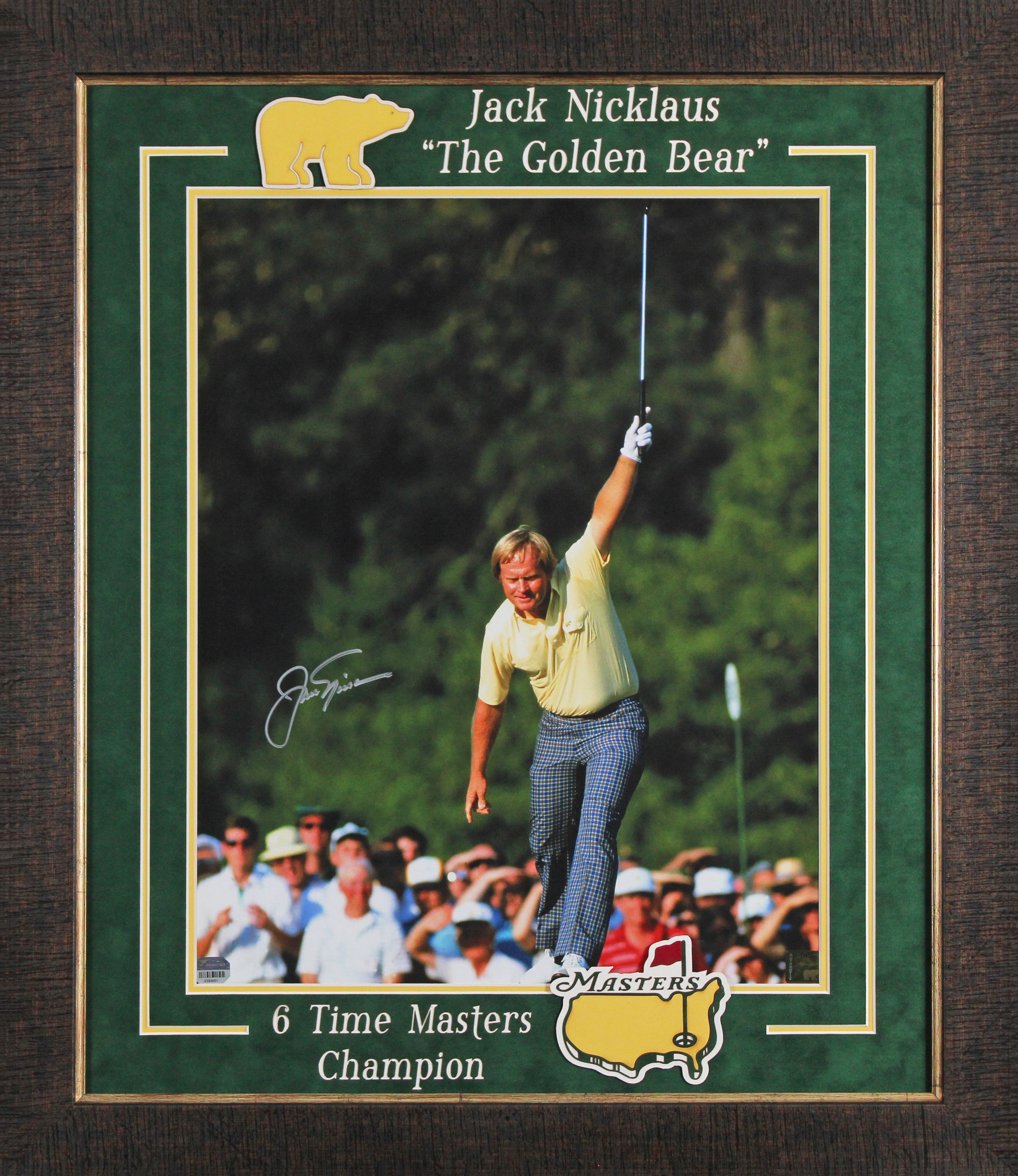 Jack Nicklaus Authentic Signed 16x20 Framed Vertical 1986 Masters Photo Fanatics