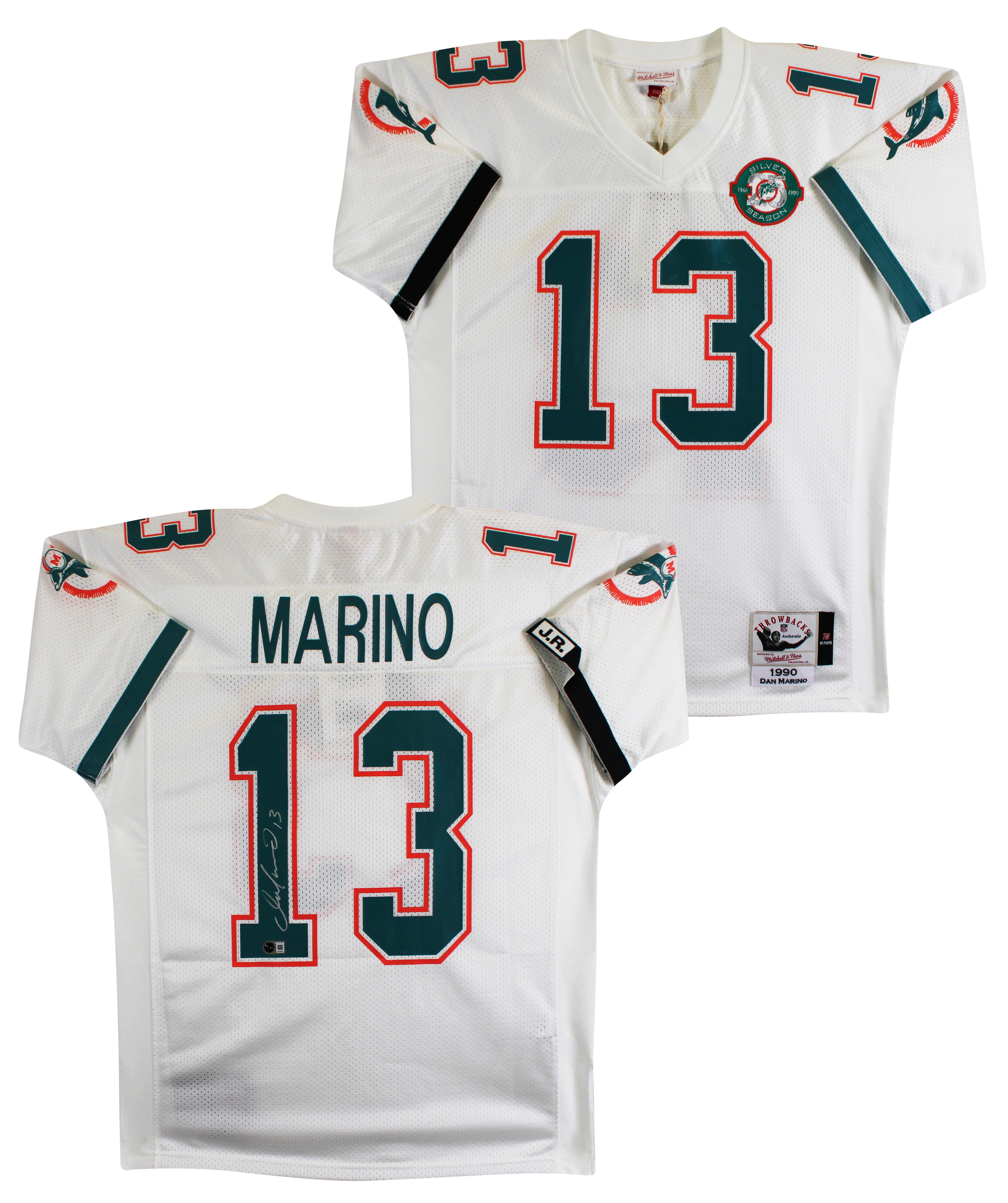 Dolphins Dan Marino Signed White 1990 TB M&N Authentic Jersey BAS #BY031305