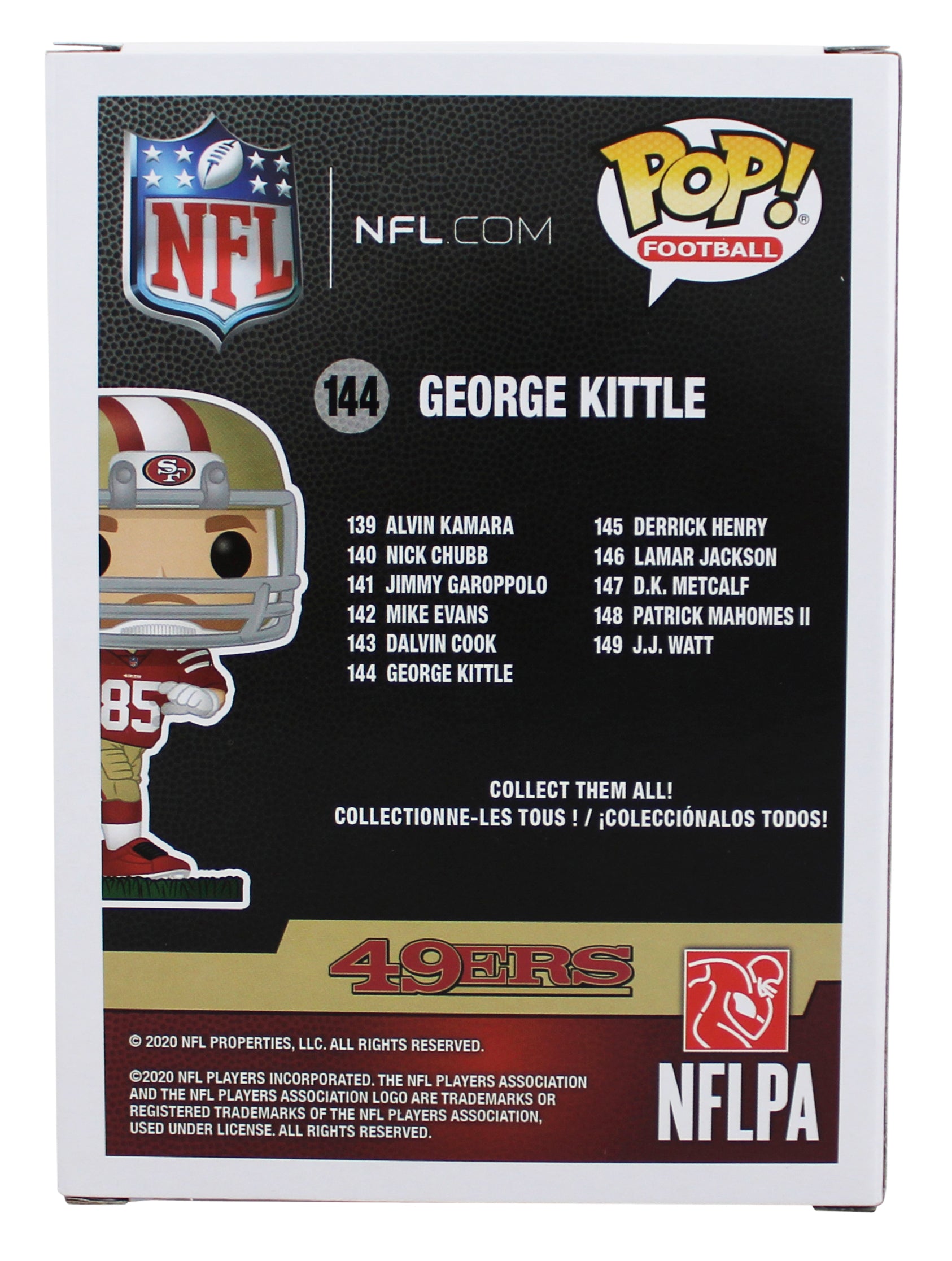49ers George Kittle Authentic Signed #144 Funko Pop Figure w/ Red Sig BAS Wit