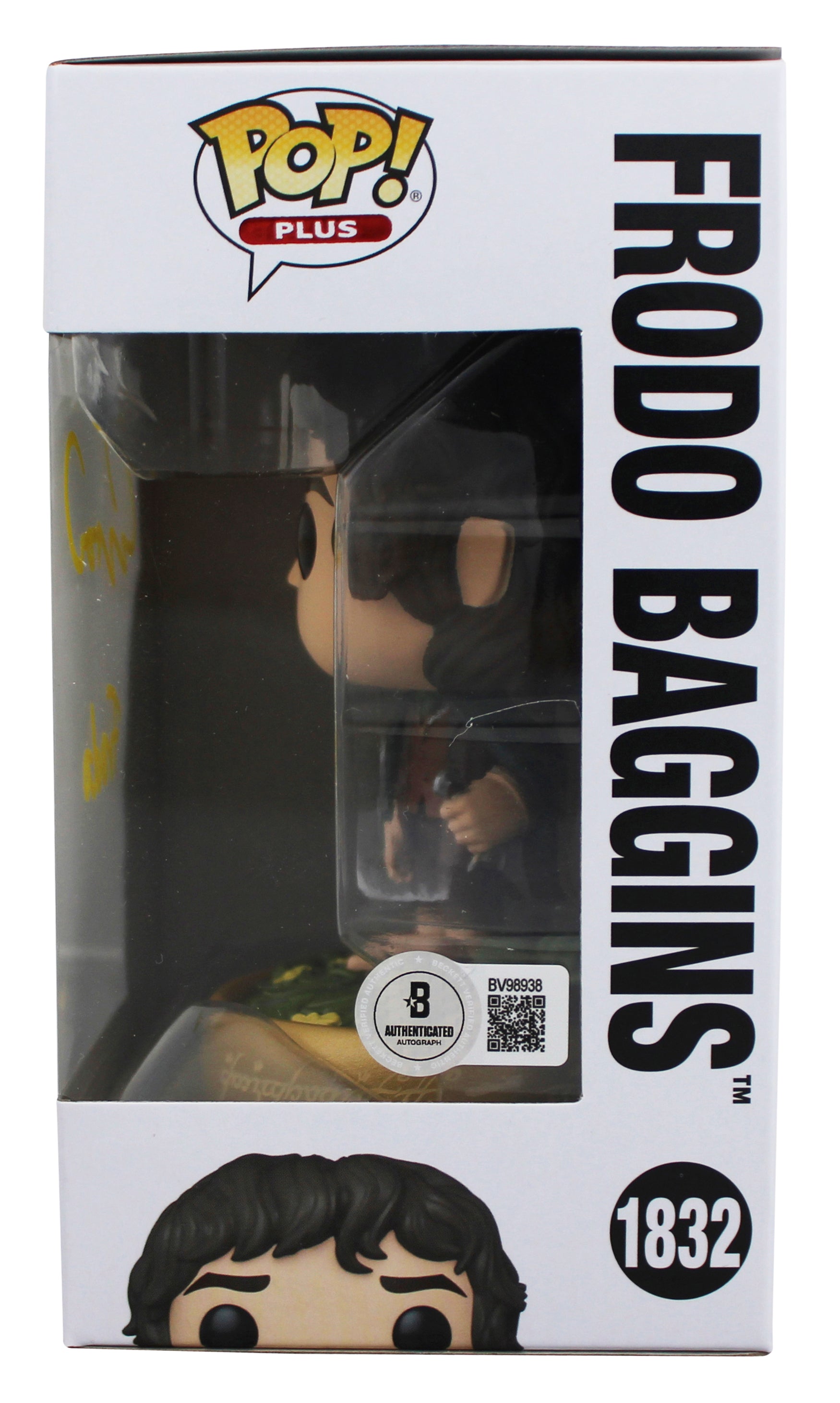 Elijah Wood LOTR "Frodo" Signed #1832 Funko Pop Figure w/ Yellow Sig BAS