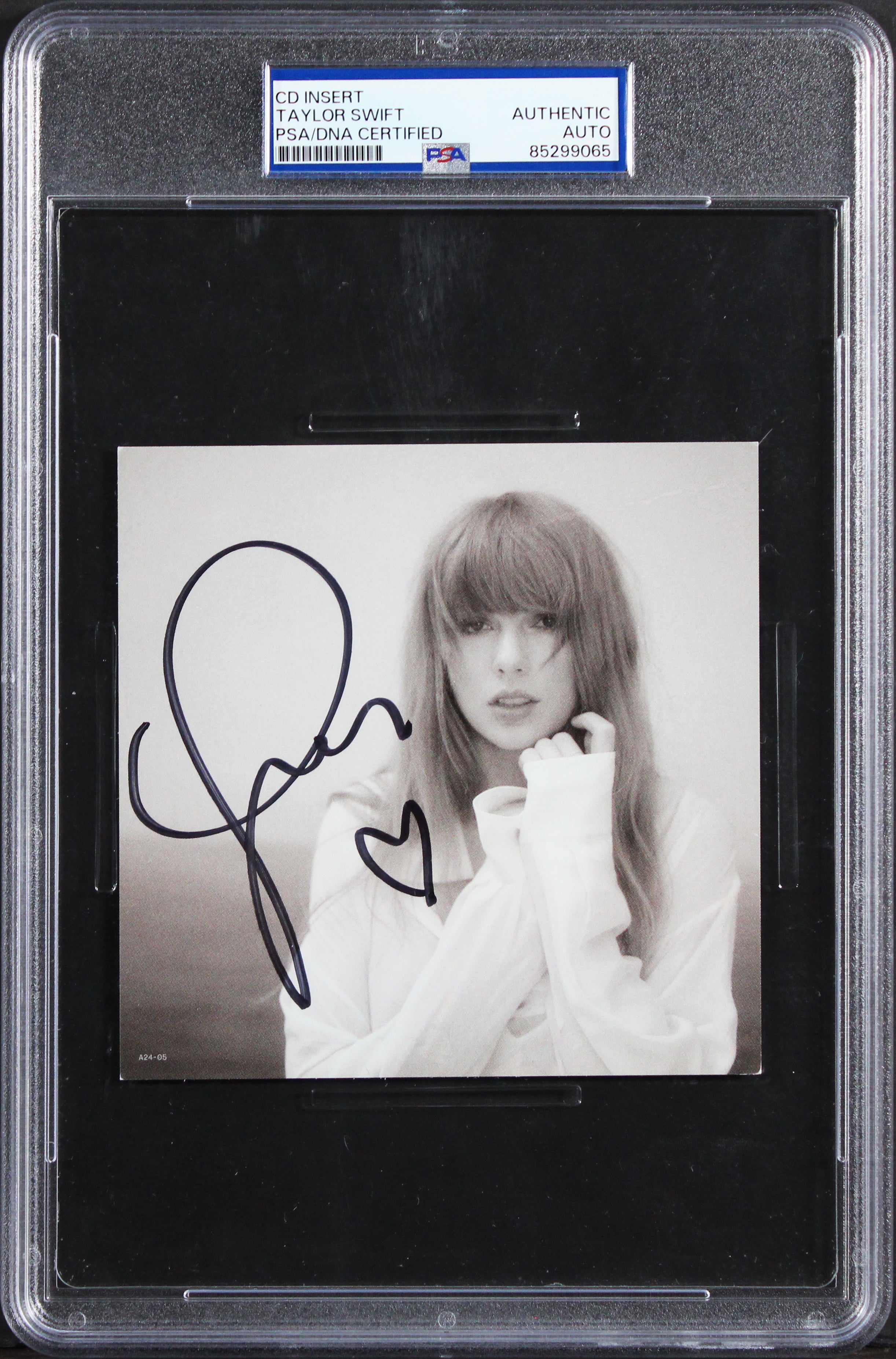 Taylor Swift Signed The Tortured Poets Department CD Insert w/ Heart PSA Slabbed