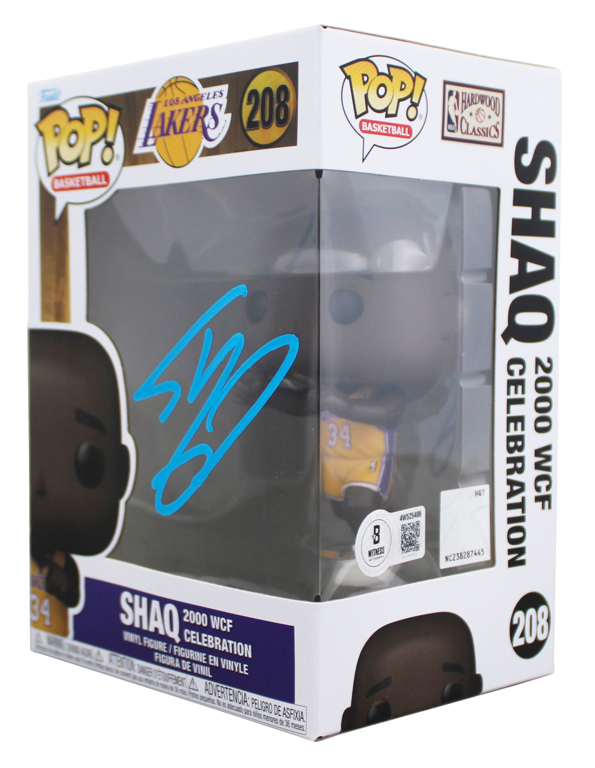 Lakers Shaquille O'Neal Signed #208 Funko Pop Vinyl Figure BAS Witness #4W525406