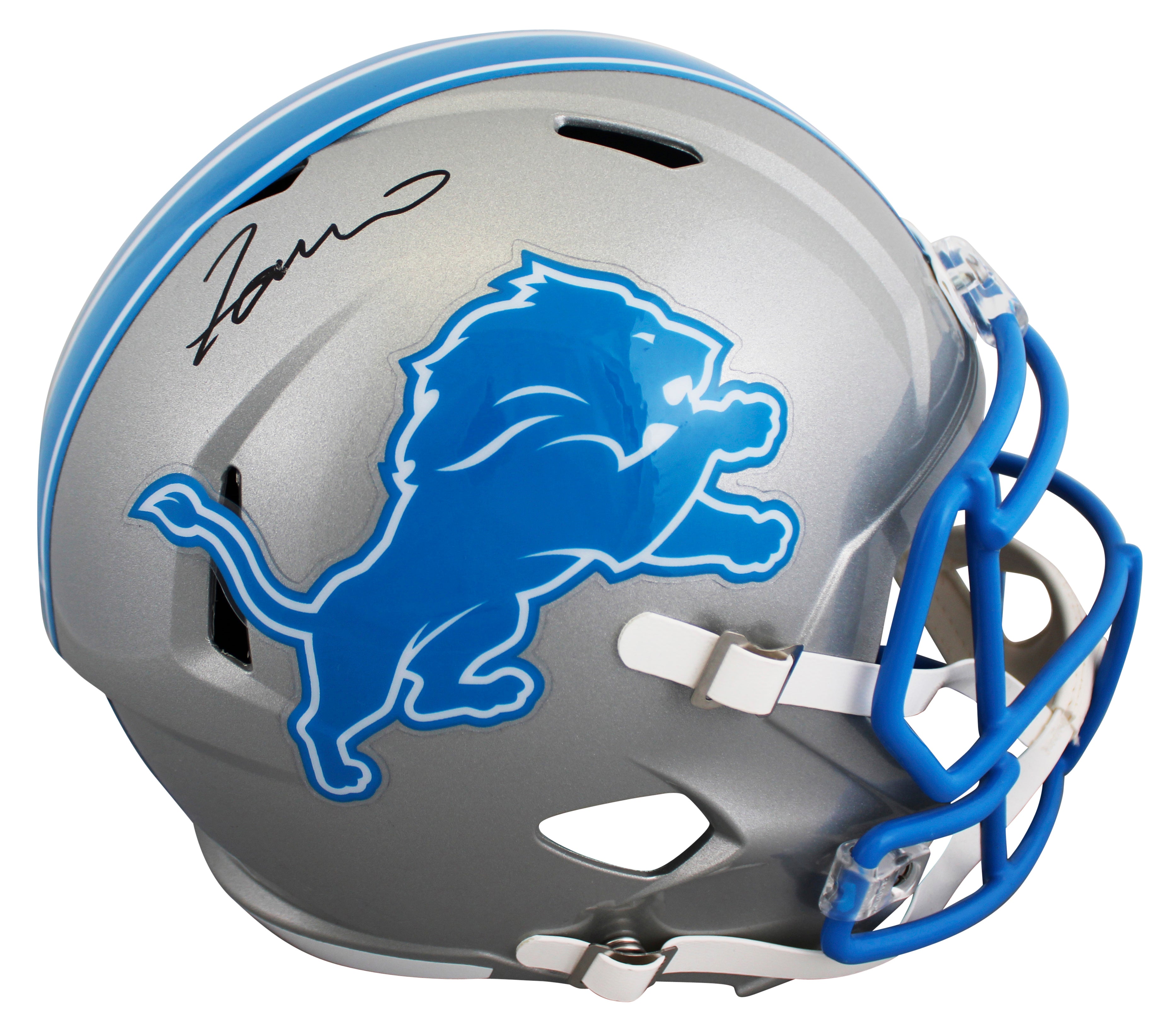 Lions Jameson Williams Signed 2024 Full Size Speed Rep Helmet BAS Wit #2W943125