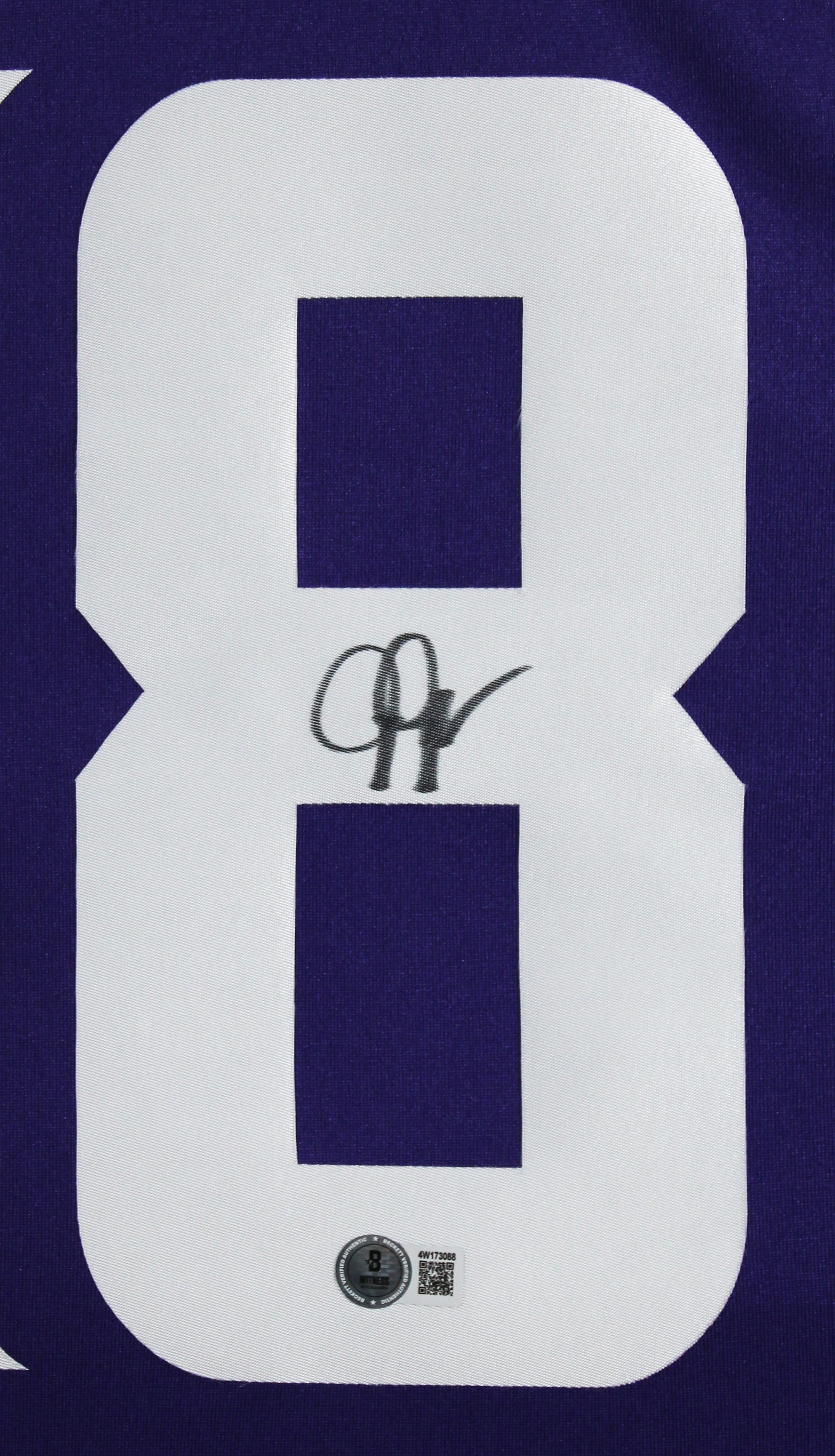 Vikings Justin Jefferson Signed Purple Nike Limited Framed Jersey BAS Witnessed