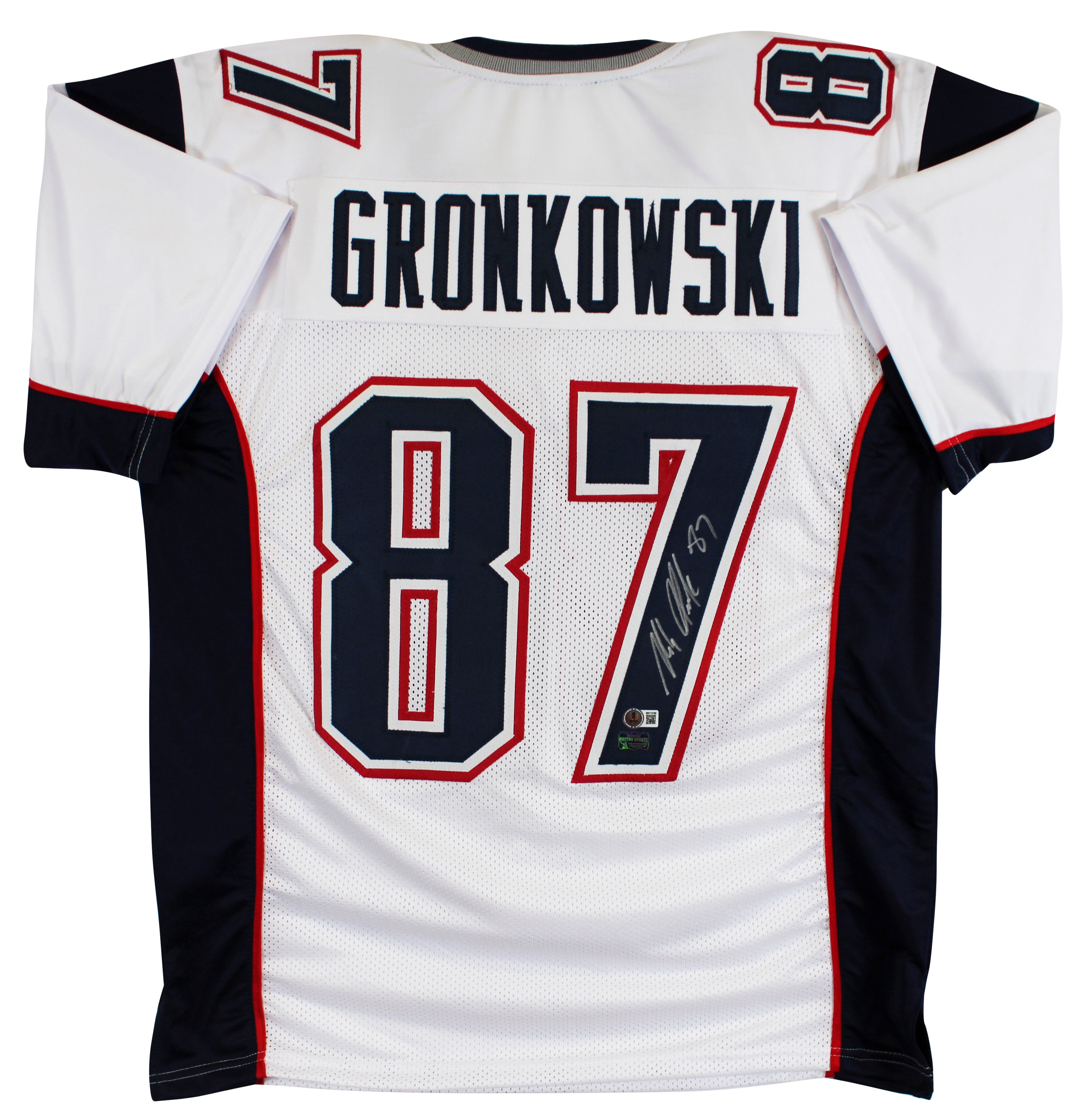 Rob Gronkowski Authentic Signed White Pro Style Jersey Autographed BAS Witnessed