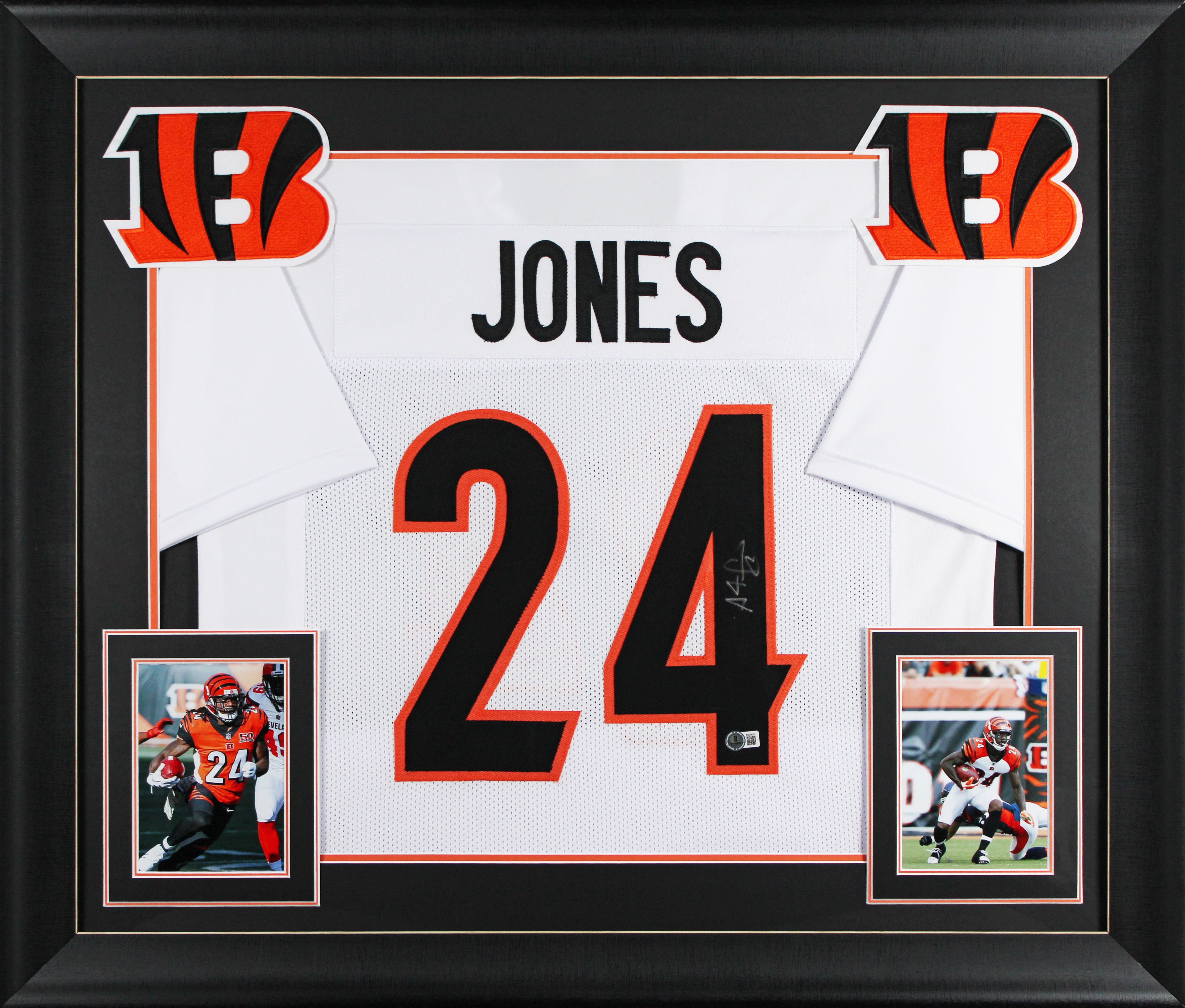 Adam "Pacman" Jones Authentic Signed White Pro Style Framed Jersey BAS