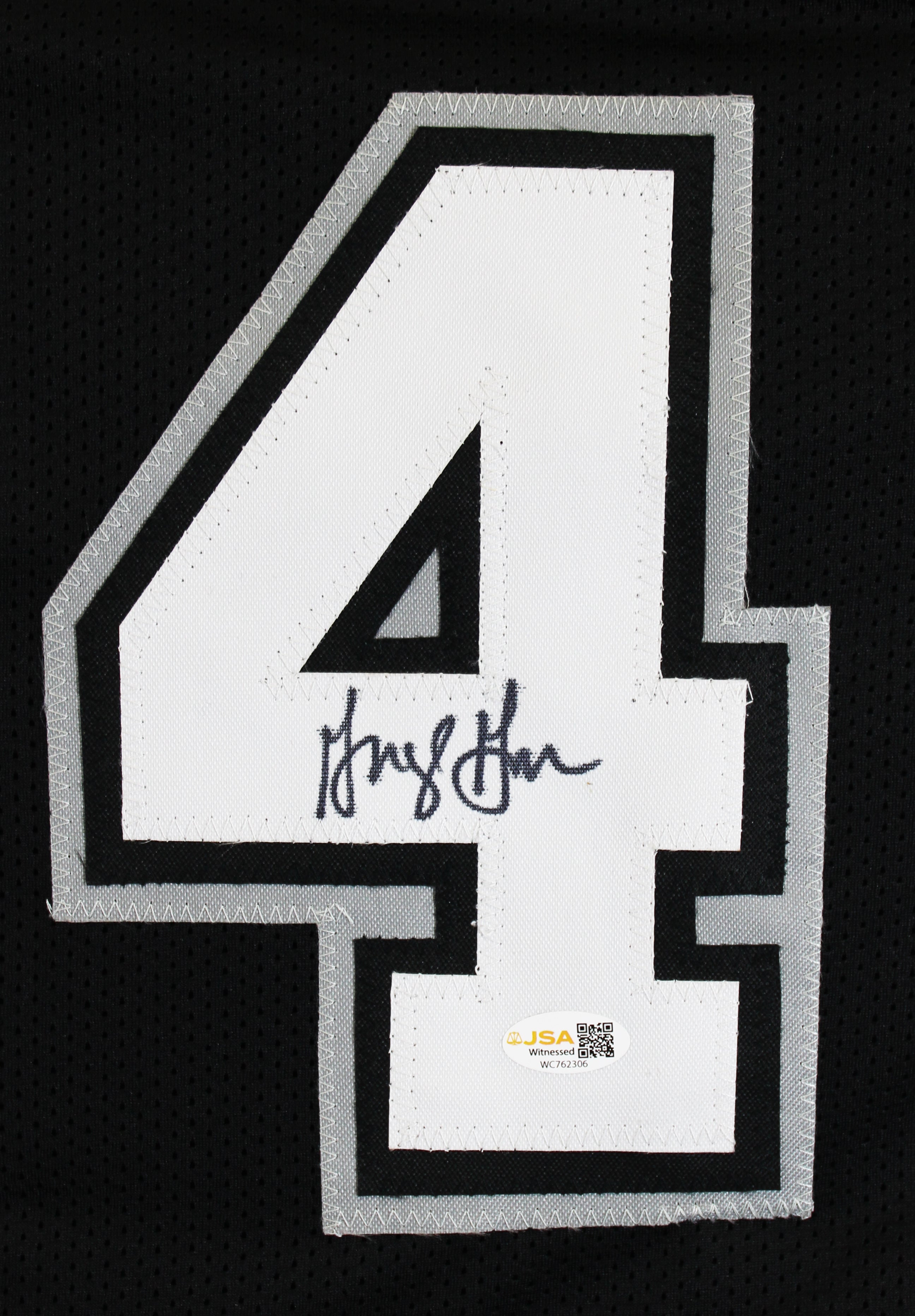 George Gervin Authentic Signed Black Pro Style Jersey Autographed JSA Witness